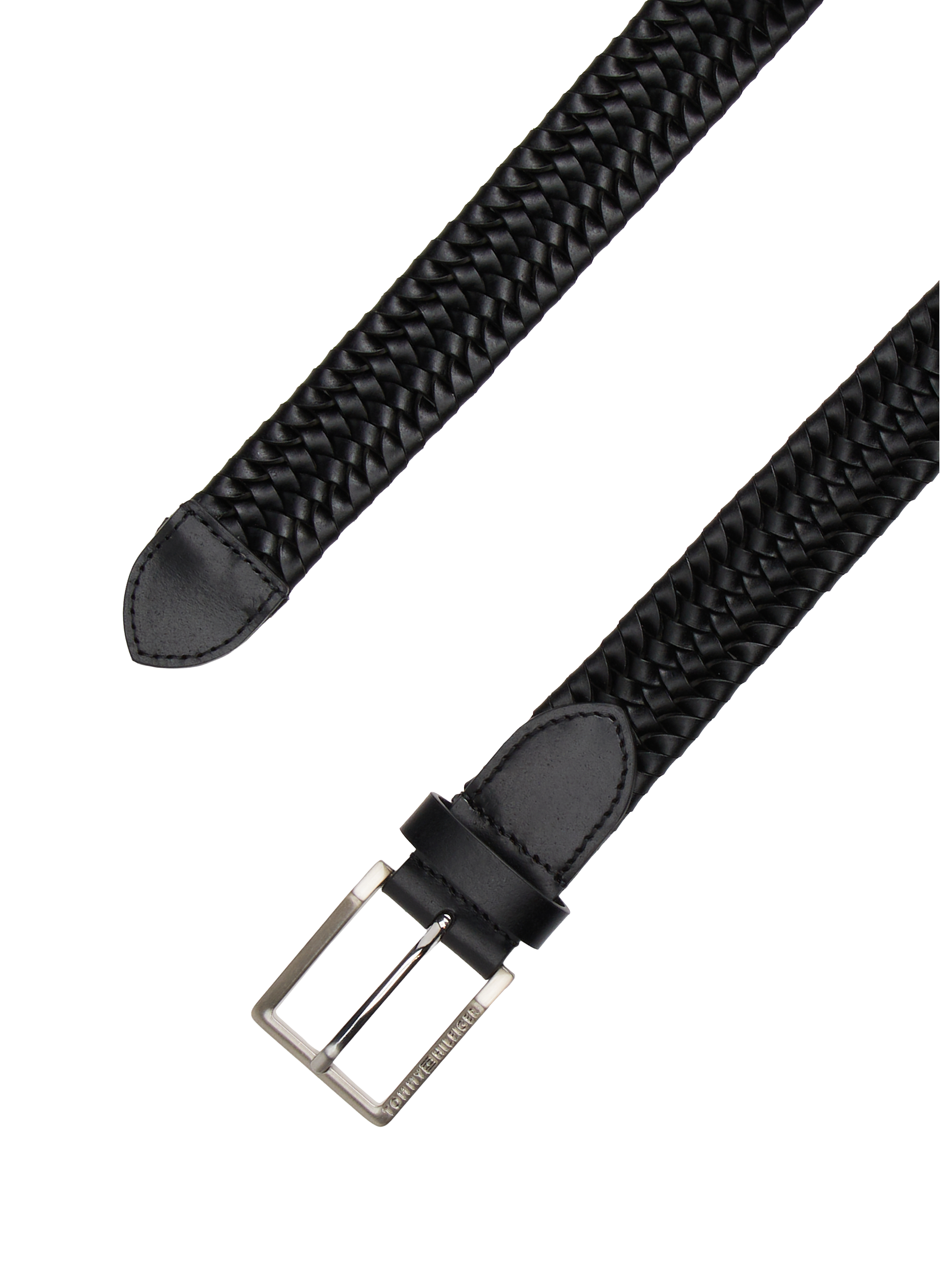 Braided leather belt TOMMY HILFIGER Black
