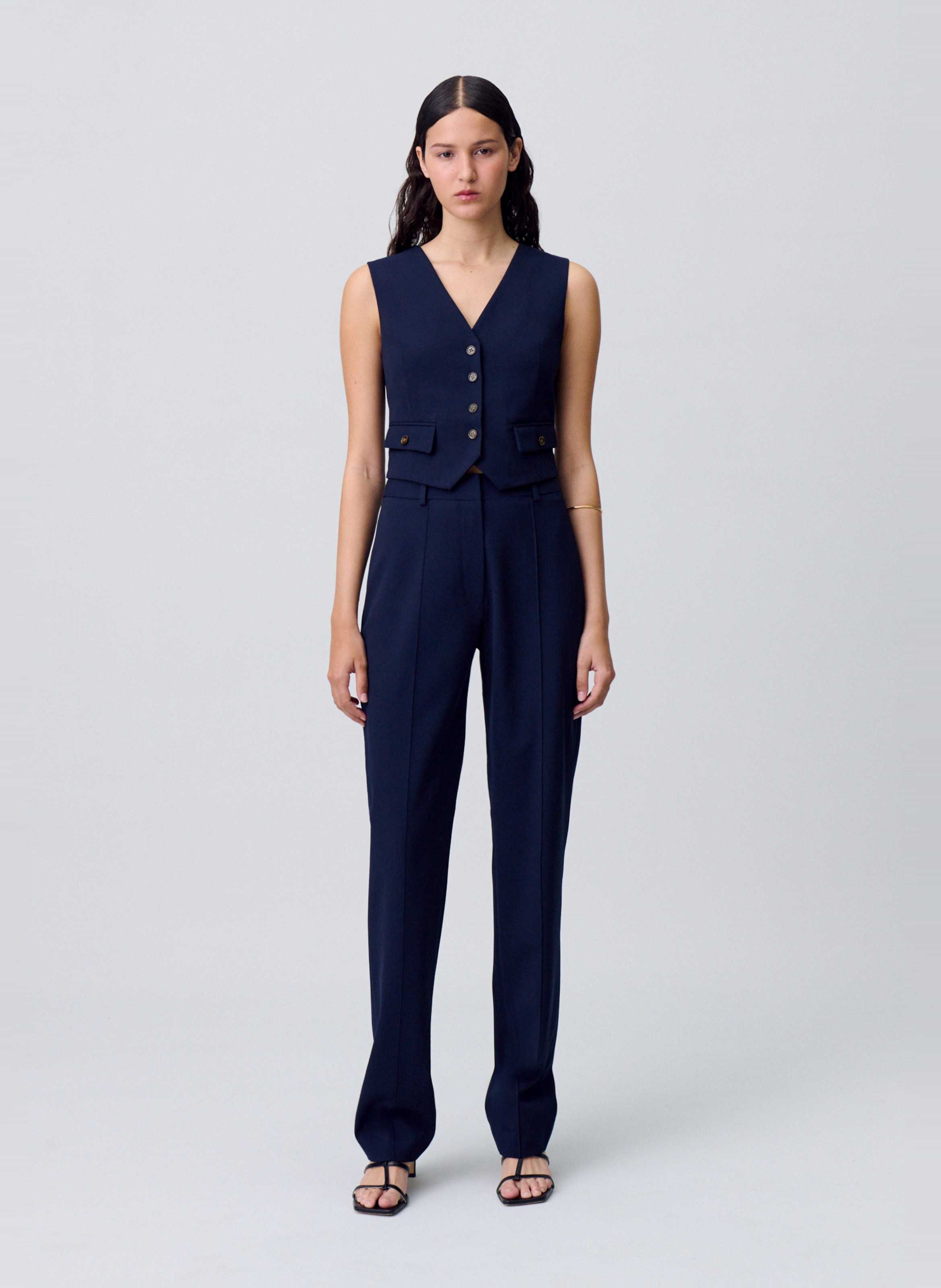 Pantalon tailleur taille haute CLAUDIE PIERLOT Bleu