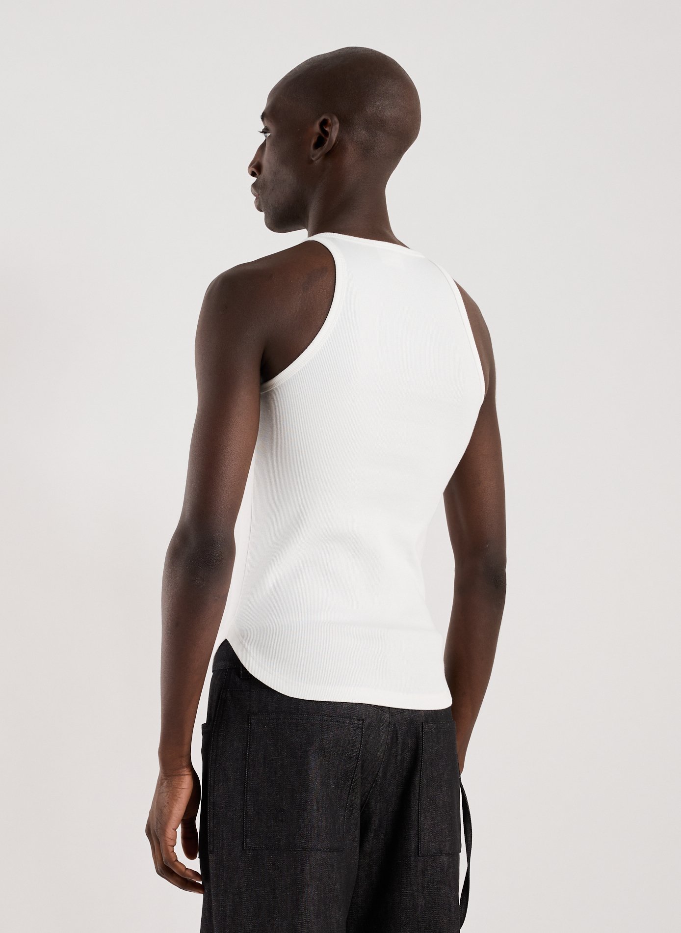 Ribbed Cotton tank top COURRÈGES White