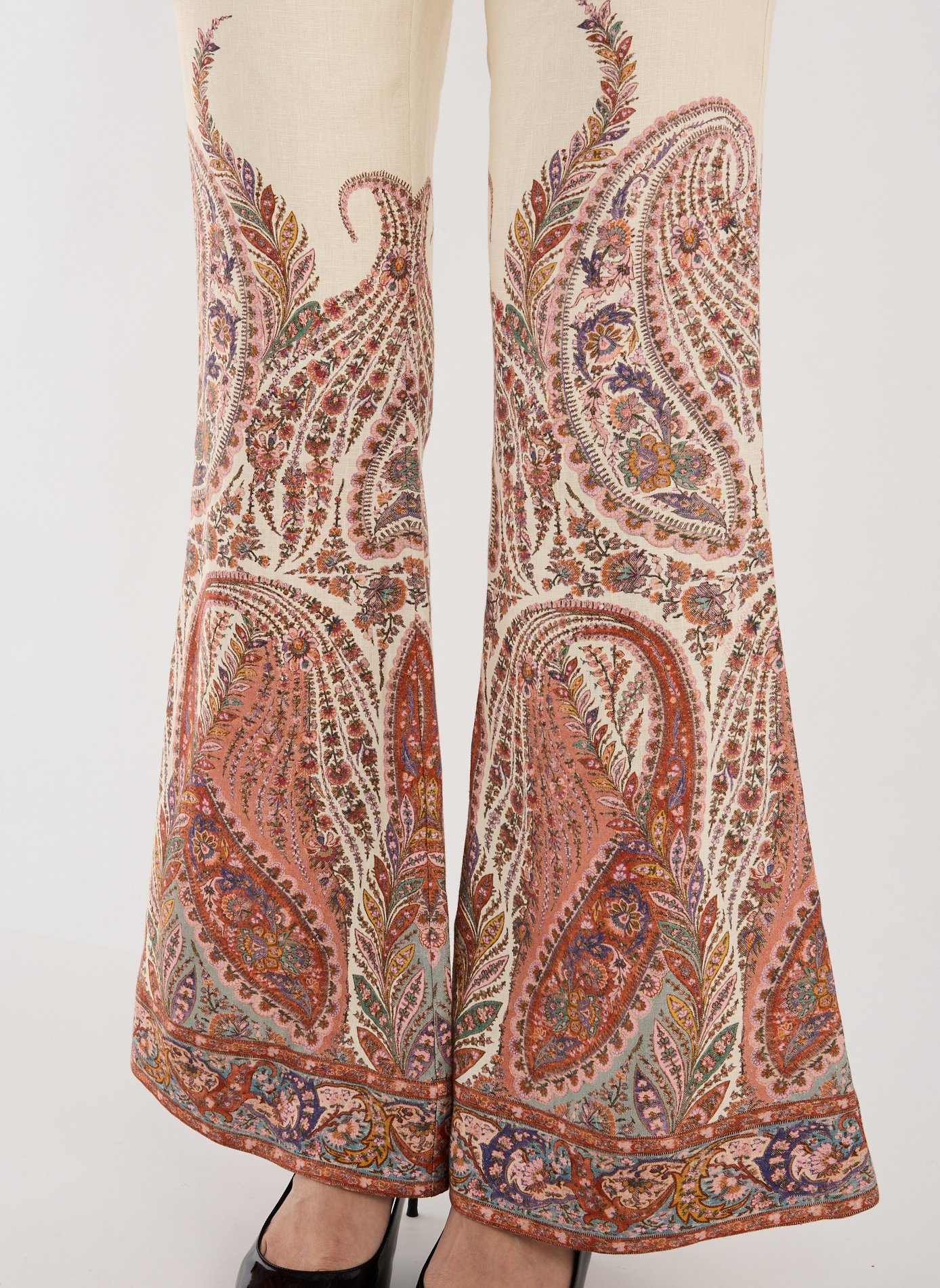 Pantalon en lin à motif ZIMMERMANN Multicolore