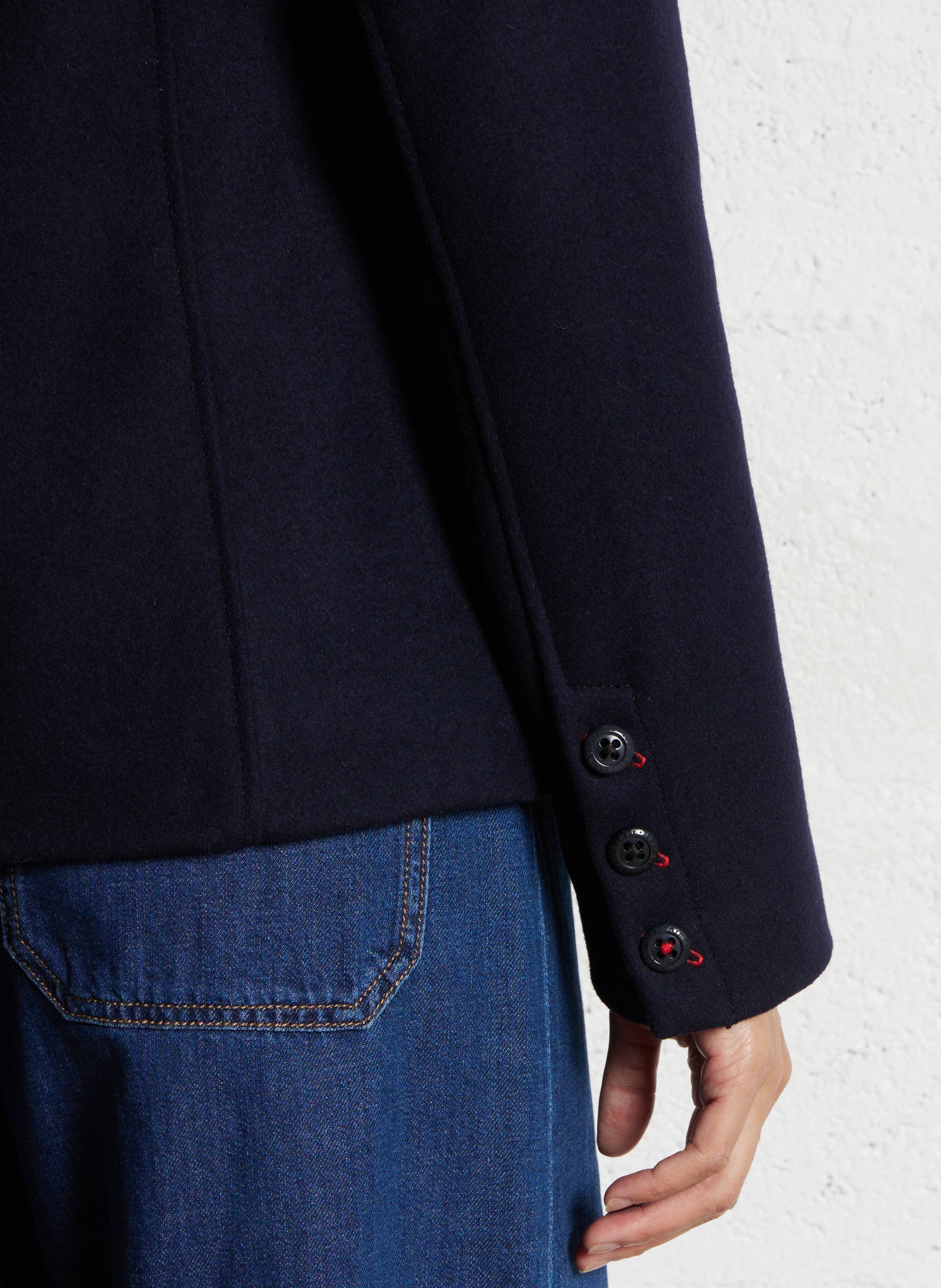 Manteau col tailleur en laine pointe du van ARMOR-LUX Bleu