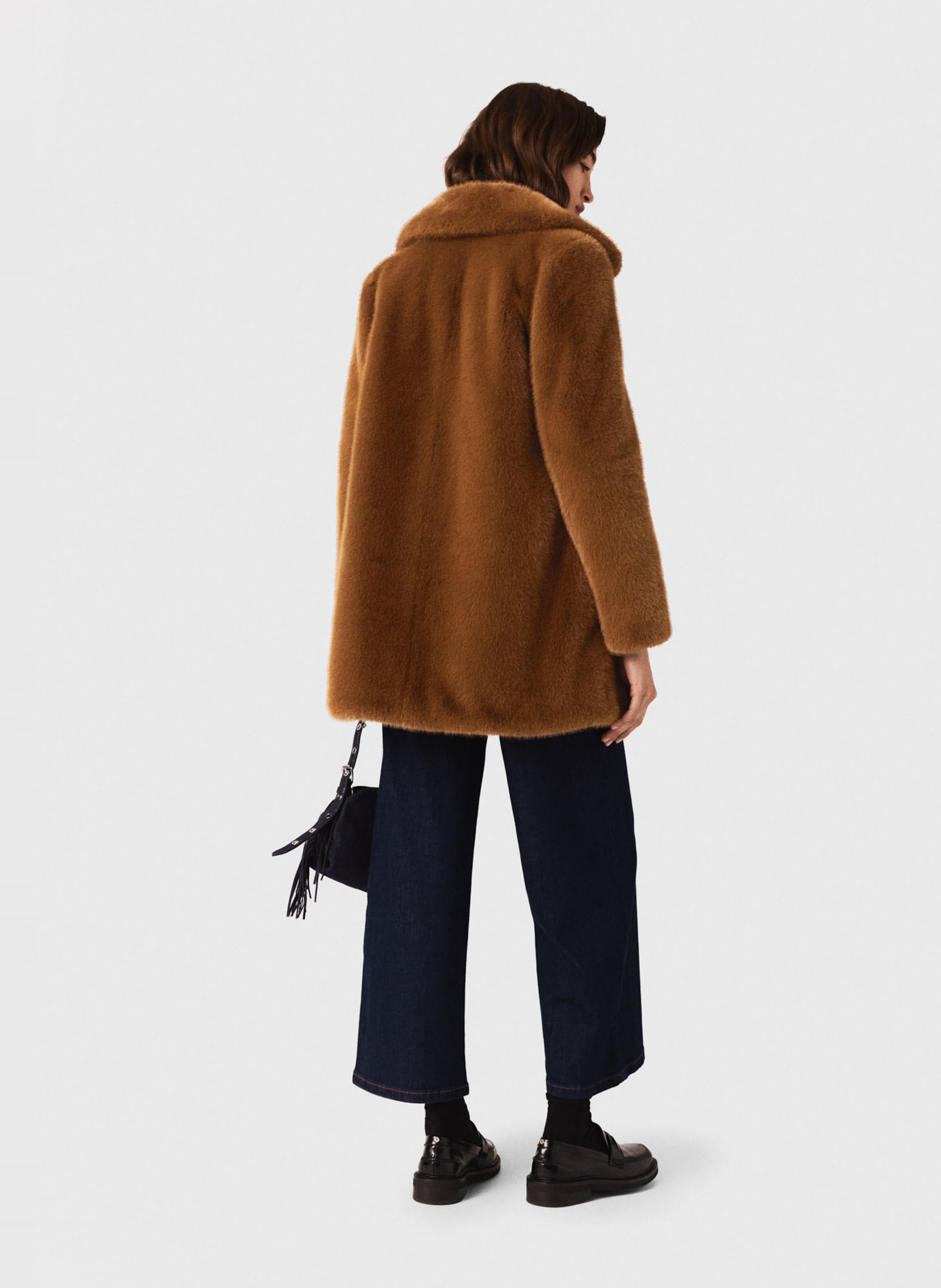 Manteau en fourrure synthétique MAJE Marron