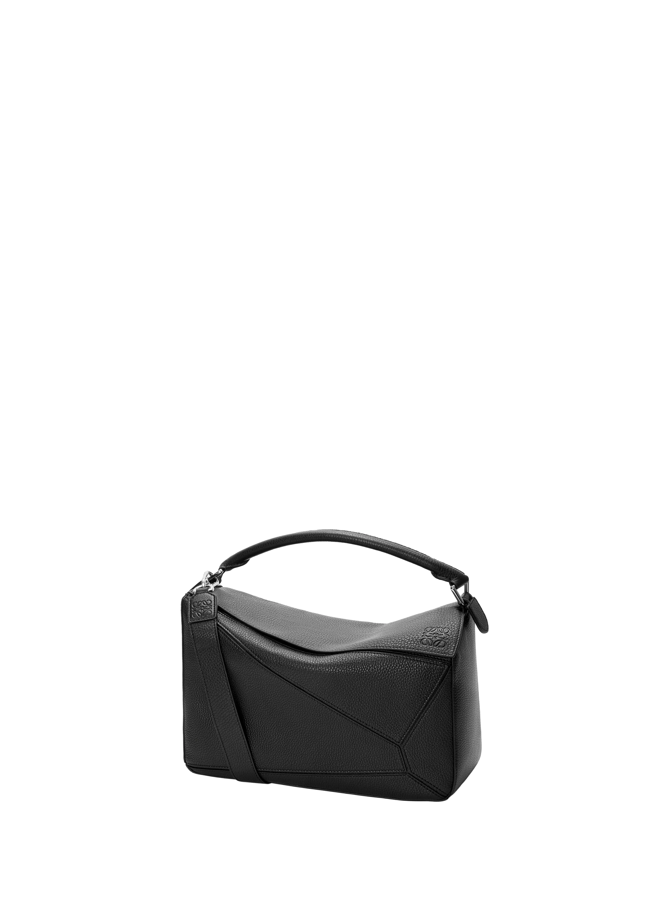 LOEWE Large Puzzle bag in soft grained calf leather Black