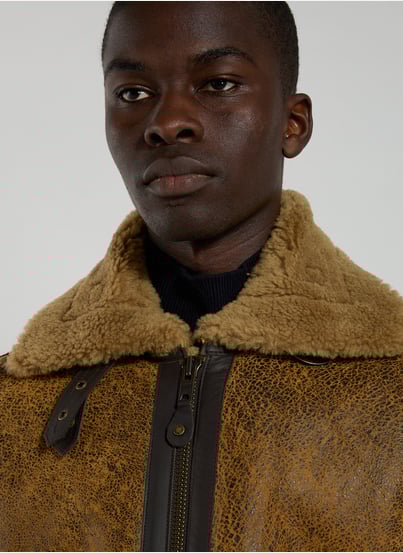 Blouson bombardier en cuir de mouton SCHOTT Blouson bombardier en cuir de mouton SCHOTT