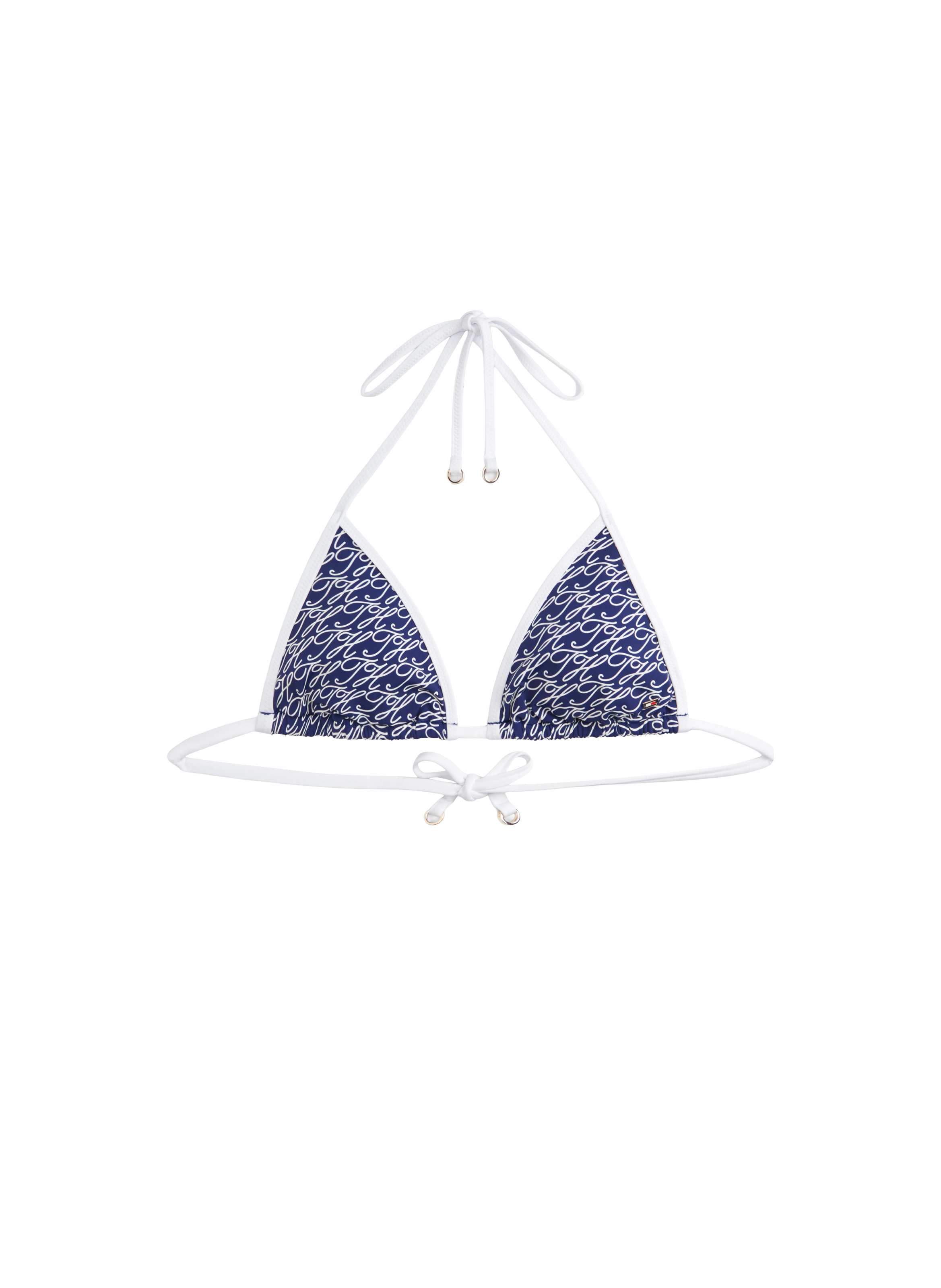 Triangle bikini top with logo print TOMMY HILFIGER Blue