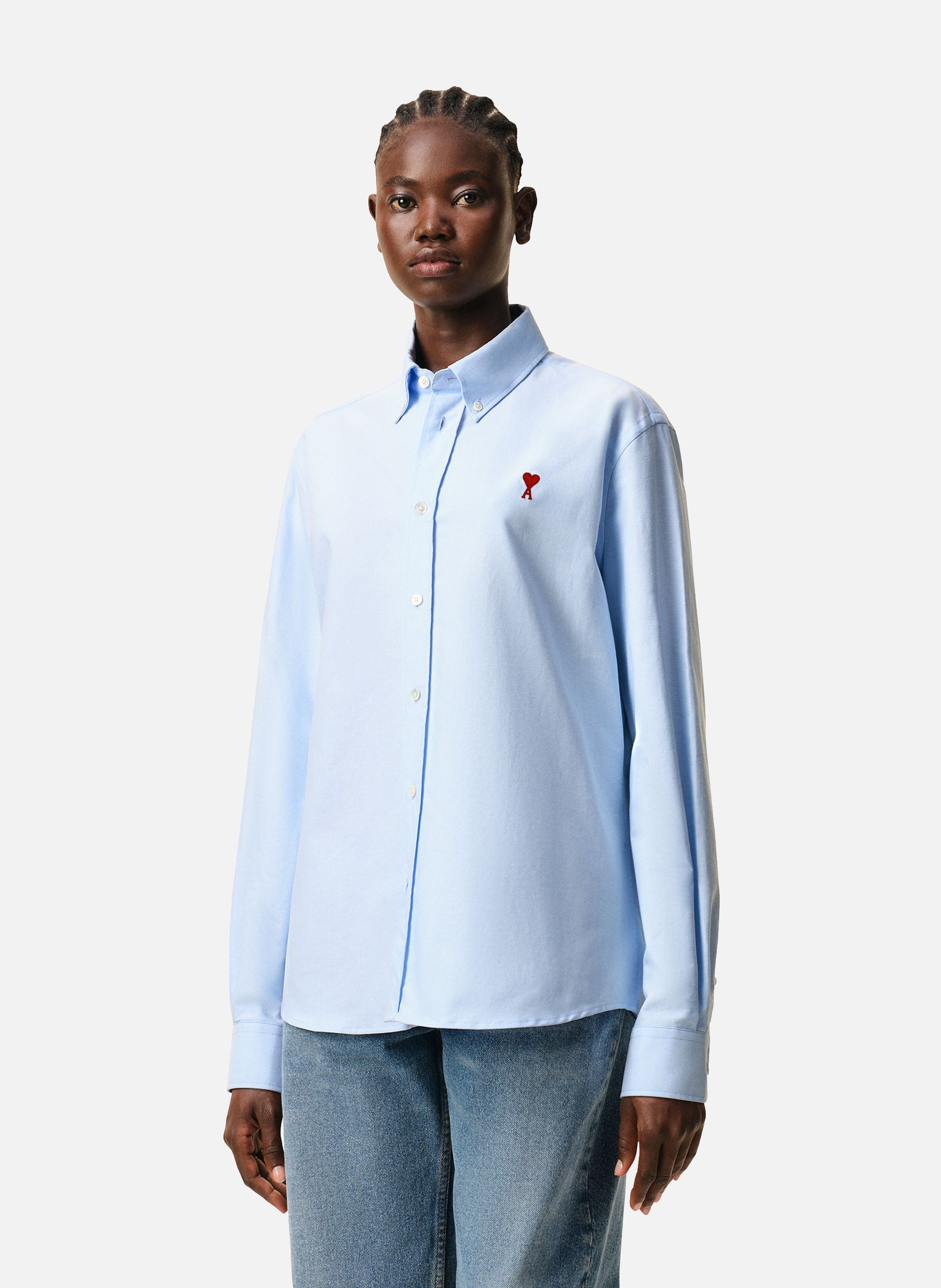 Chemise Col Boutonné Ami de Coeur unisexe AMI PARIS Bleu
