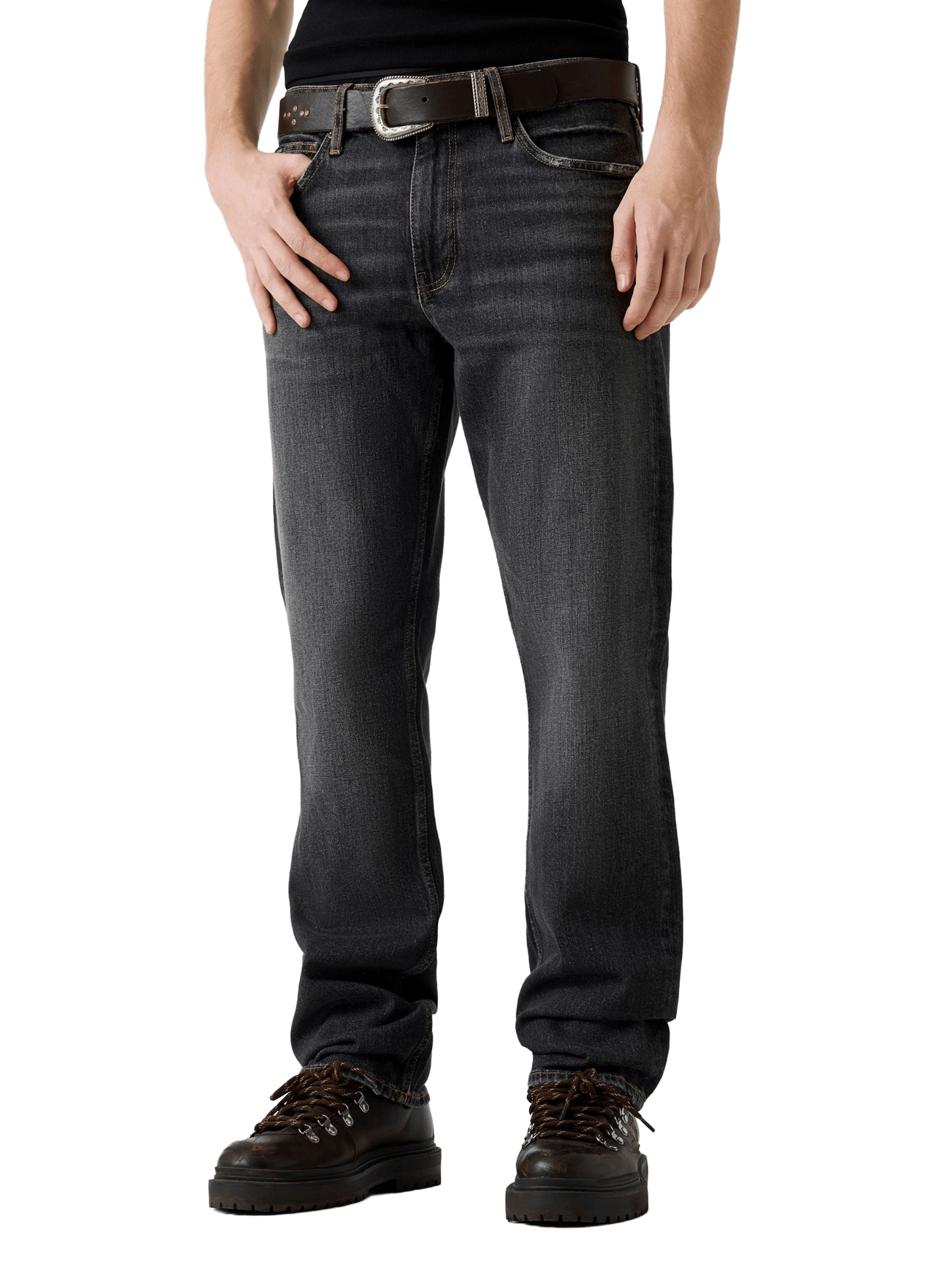 Jean droit en coton mélangé GUESS Gris