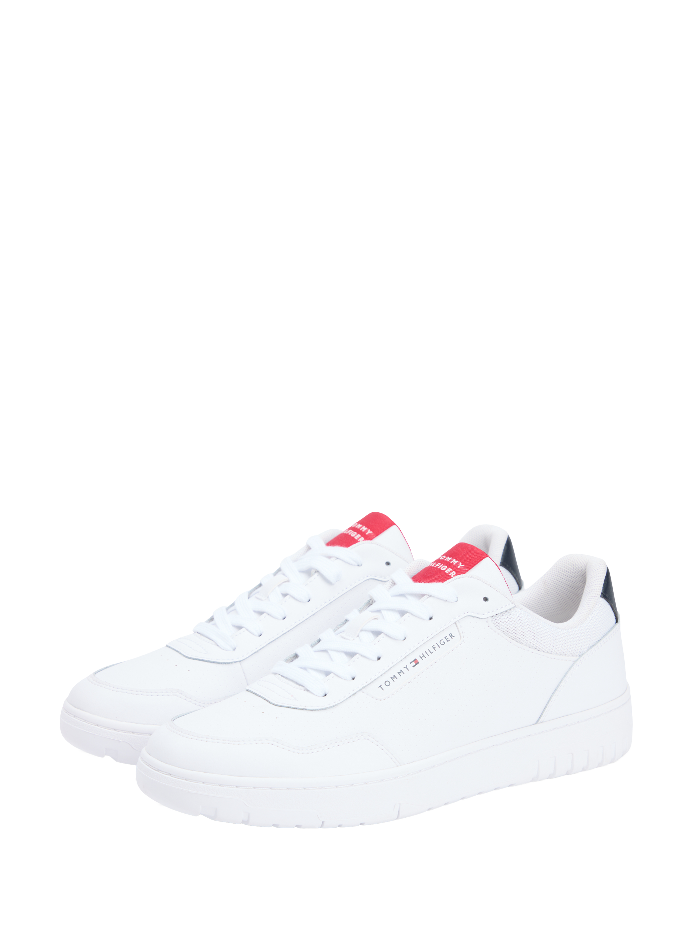 Low-top sneakers in mixed cow leather TOMMY HILFIGER White