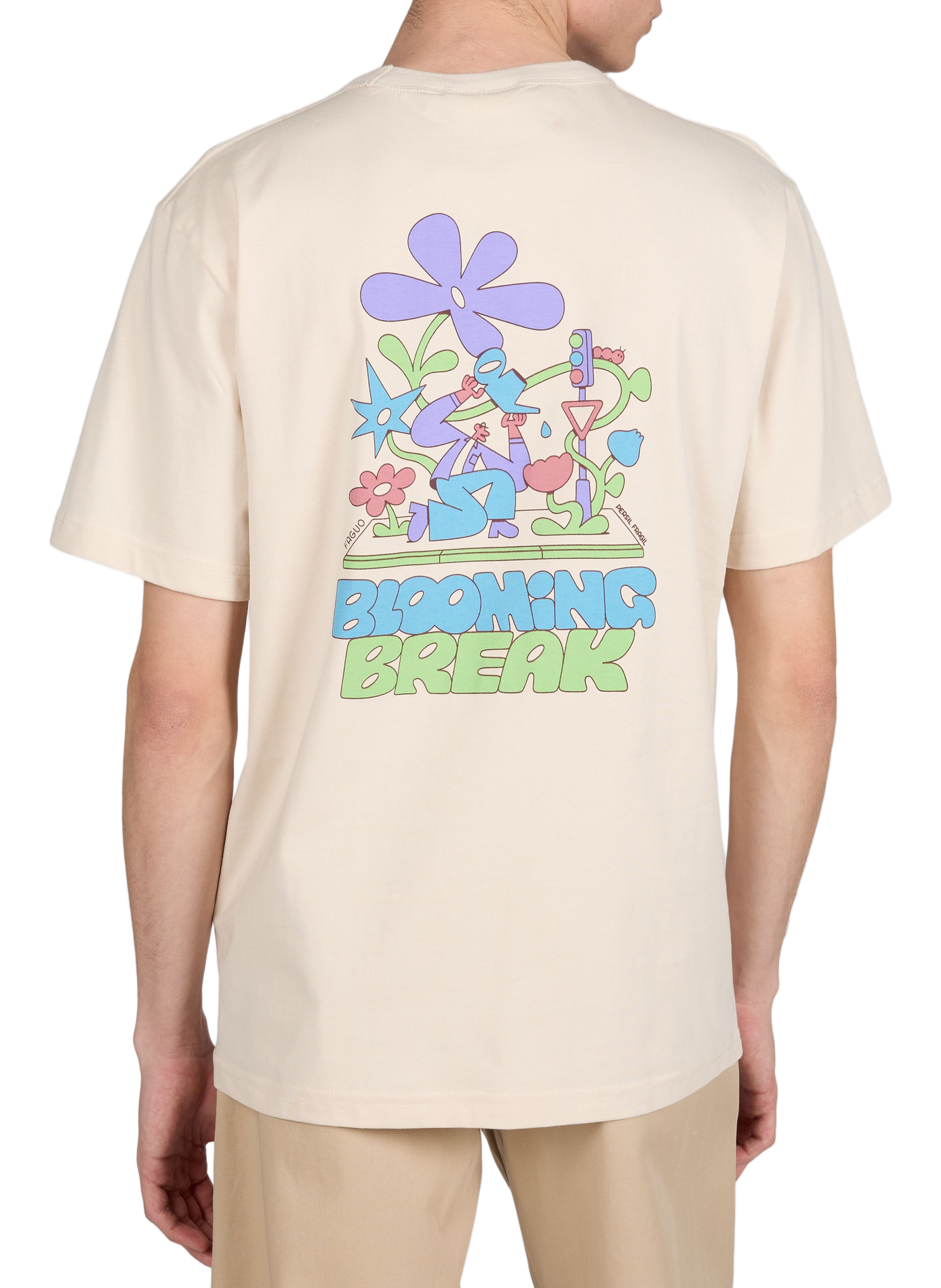 T-shirt imprimé Lugny en coton FAGUO Beige