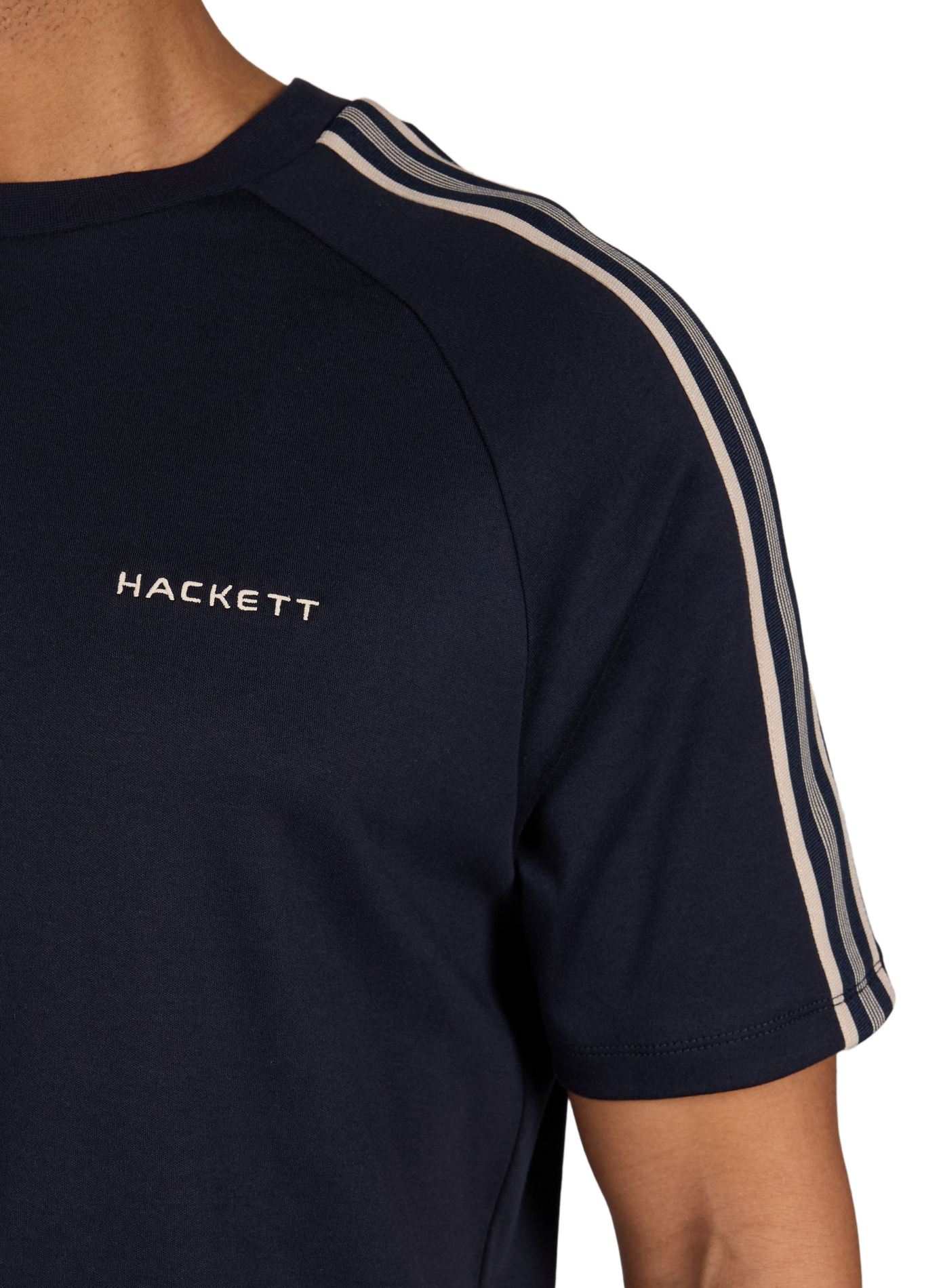 T-shirt à col rond en coton HACKETT Bleu