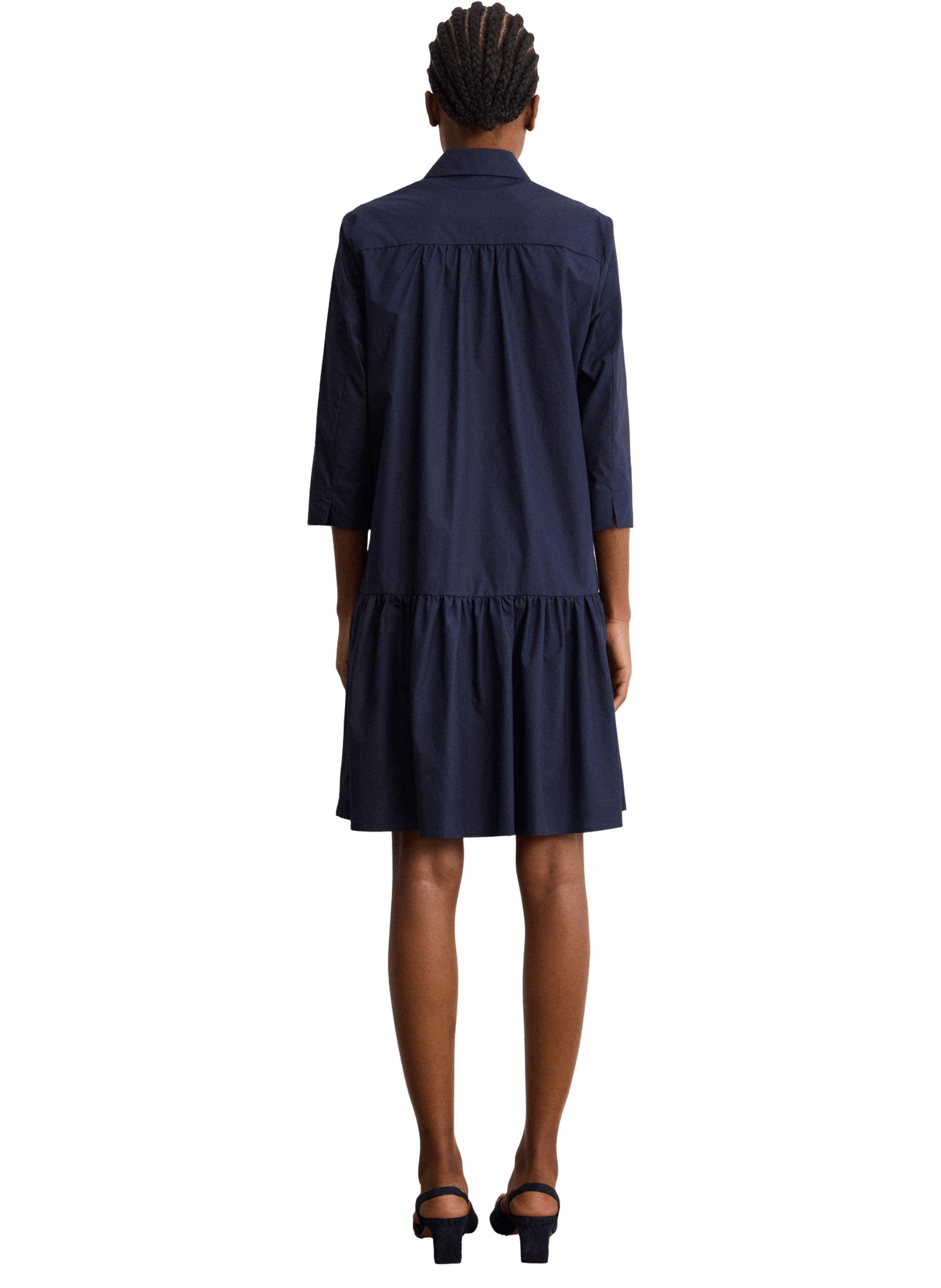 Robe chemise volantée en coton - amara PABLO Bleu