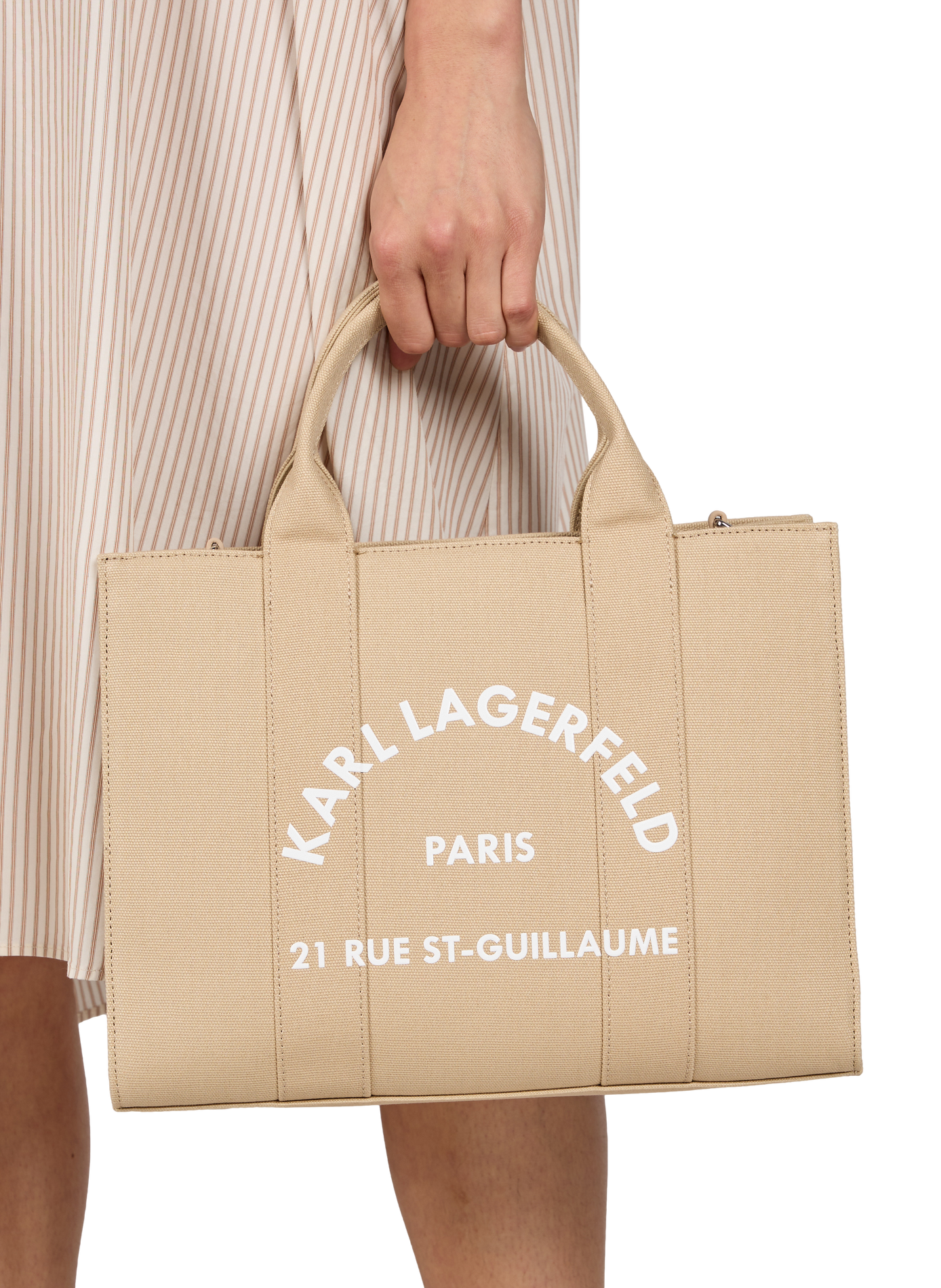 Cotton tote bag KARL LAGERFELD Beige