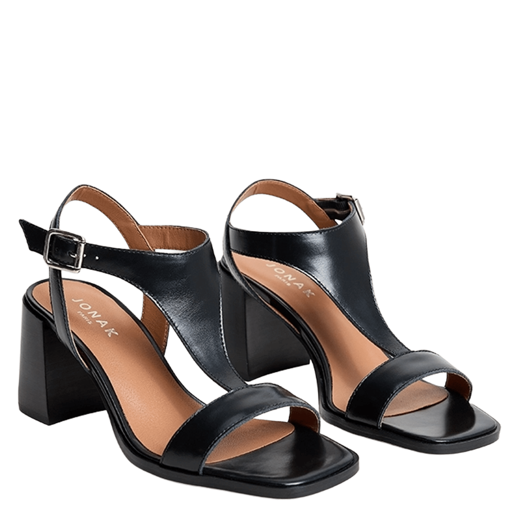 Sandales à talons en cuir vodka JONAK Noir