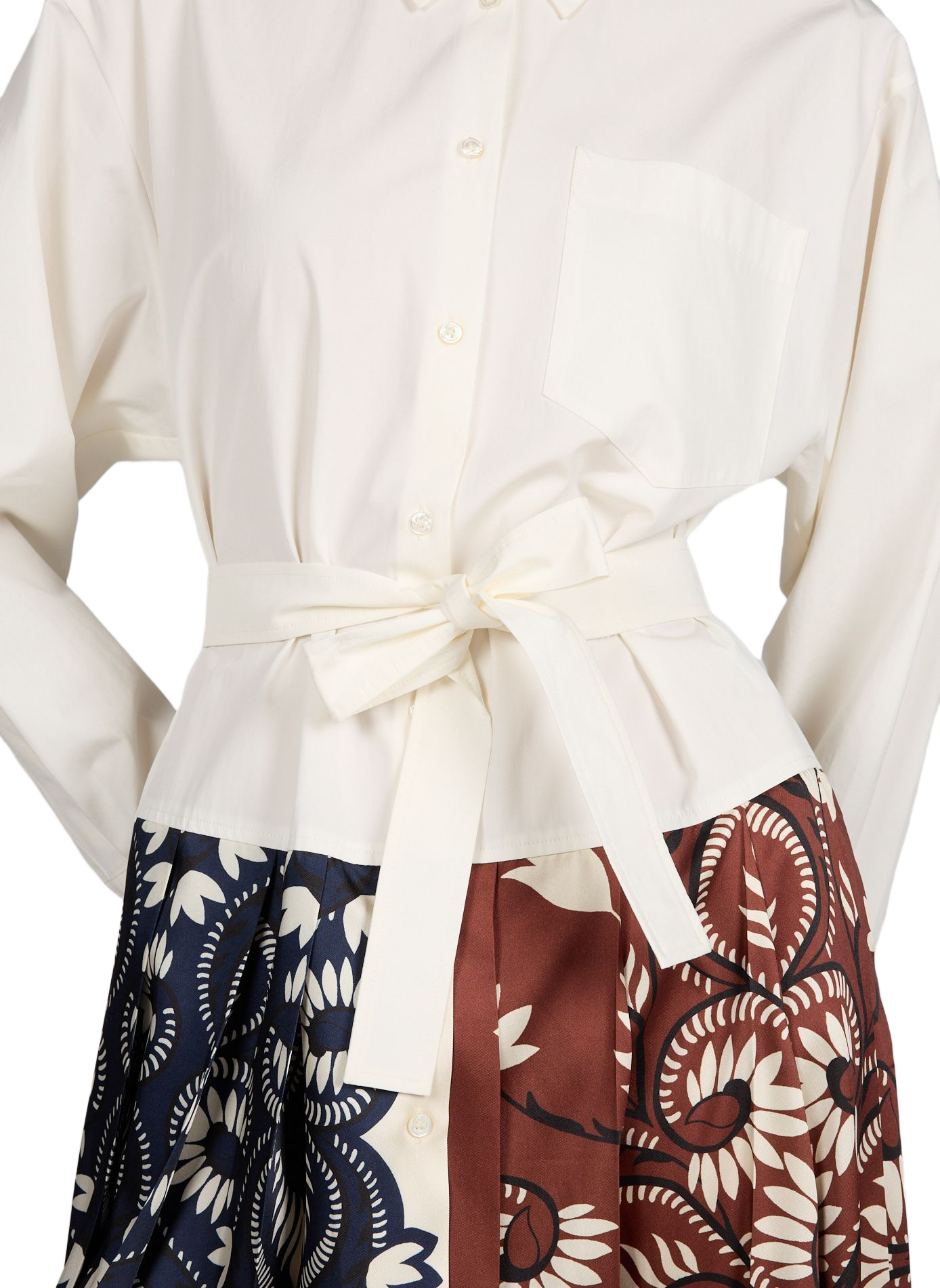 Printed midi shirt dress in blended cotton MAX MARA WEEK END White