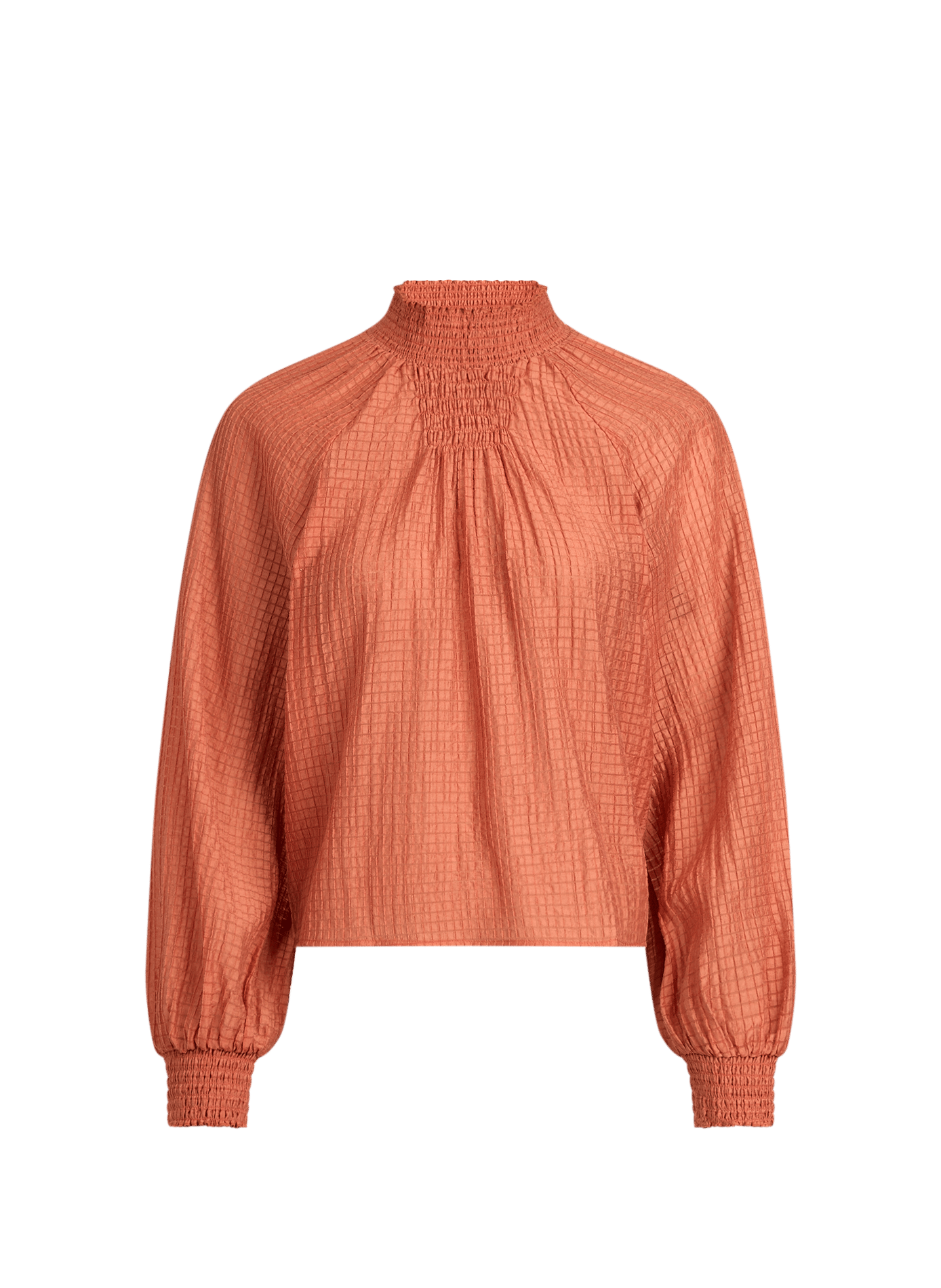 Top col montant à petits carreaux PETITE MENDIGOTE Rose