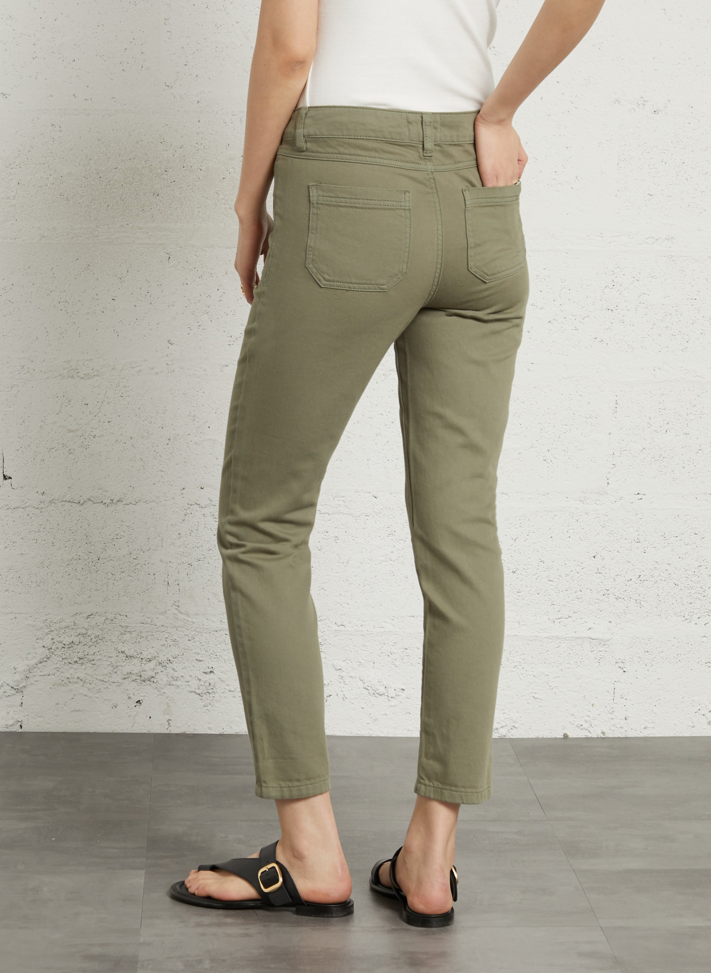 Pantalon chino uni taille mi-haute nalla MAISON 123 Vert