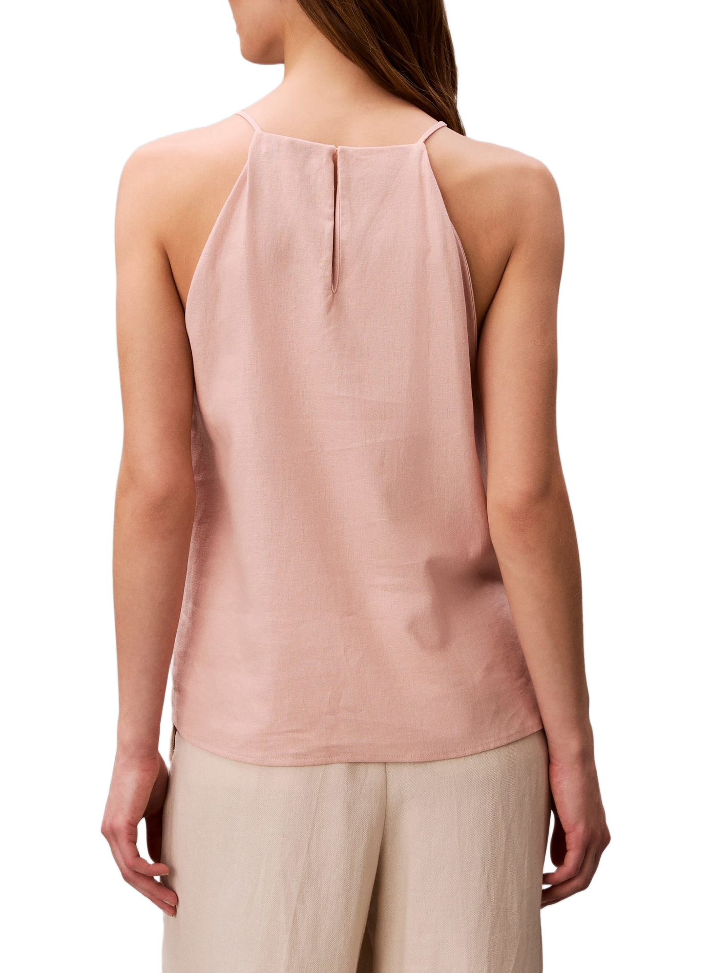 Top à fines bretelles en lin mélangé CALVIN KLEIN Rose