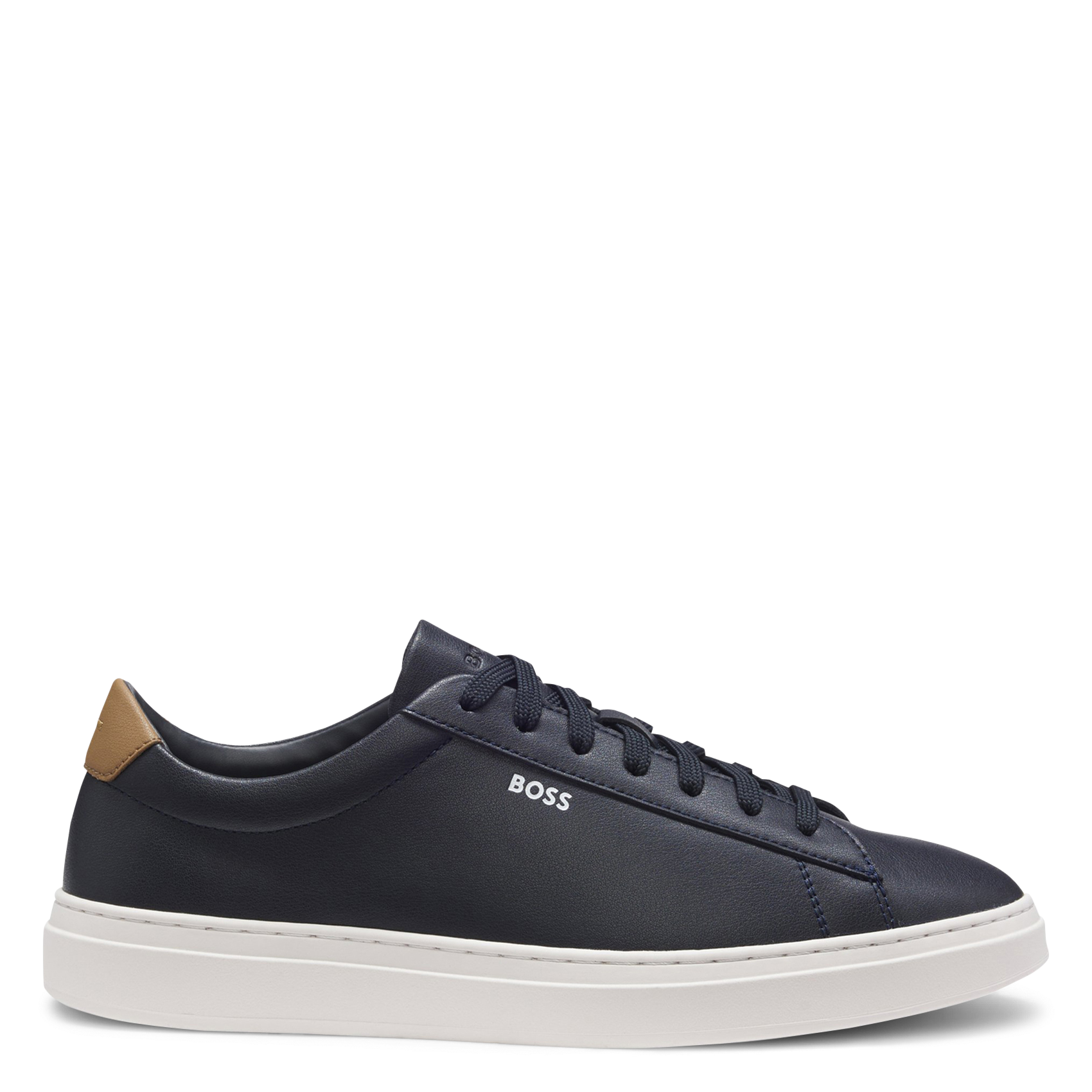 Baskets basses unies en cuir BOSS Bleu