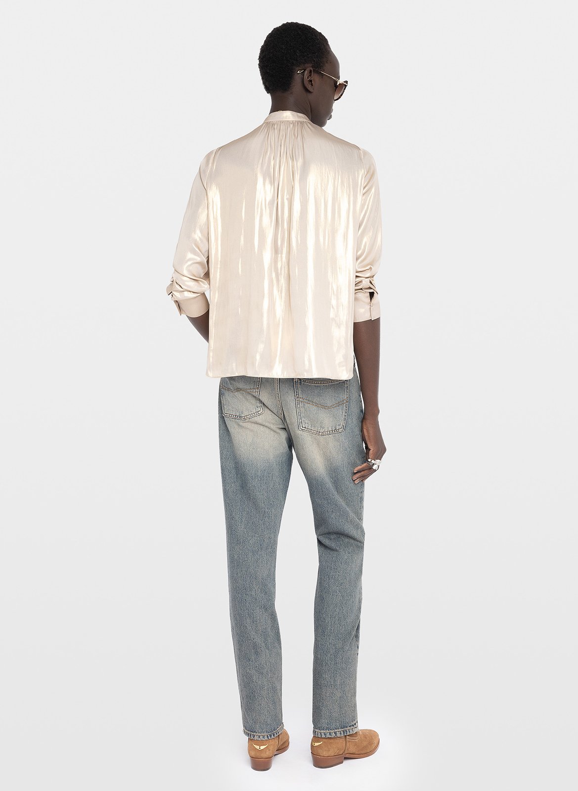 Blouse col v satinée tink ZADIG&VOLTAIRE Doré