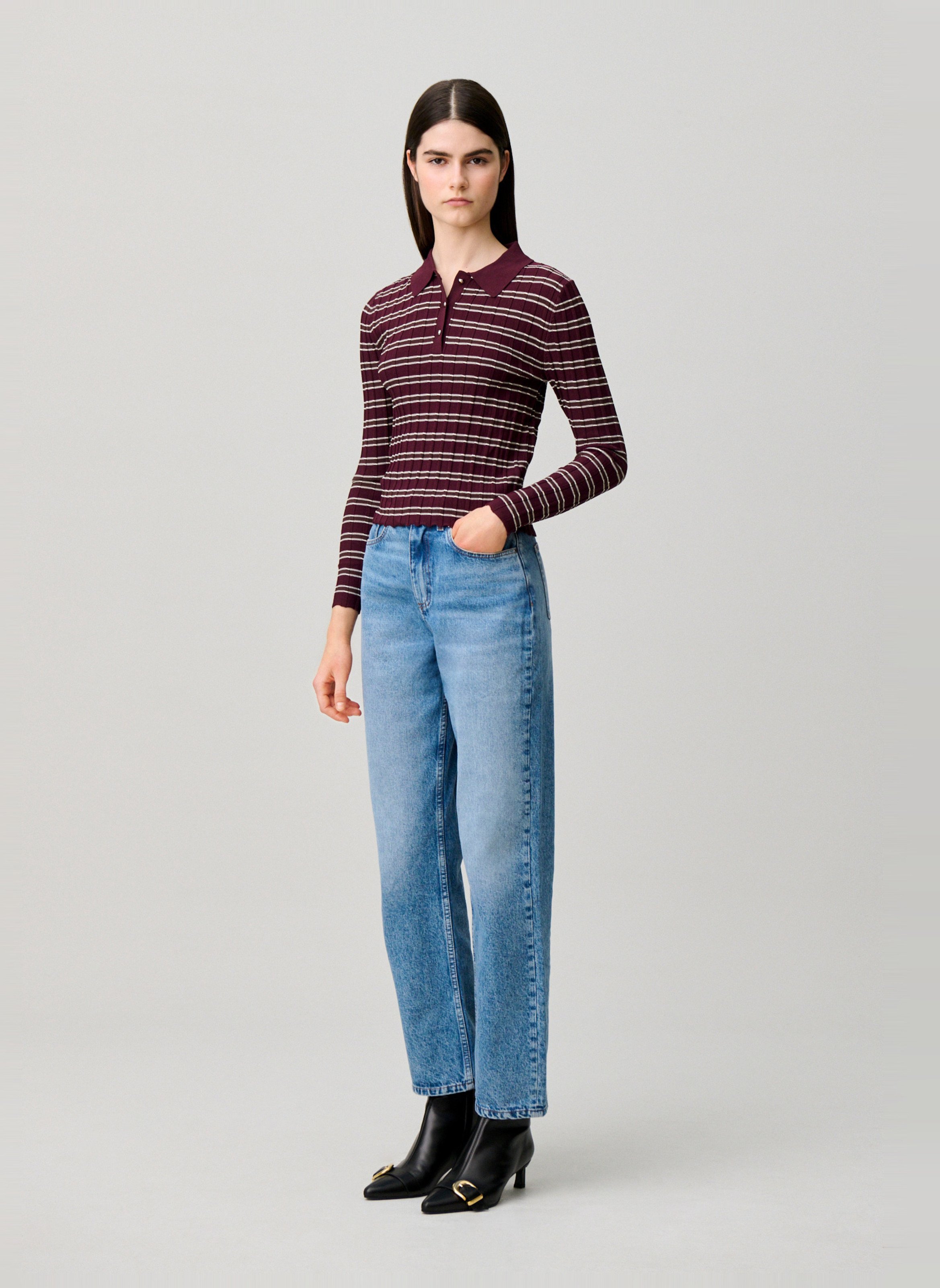 Jean droit en coton CLAUDIE PIERLOT Bleu