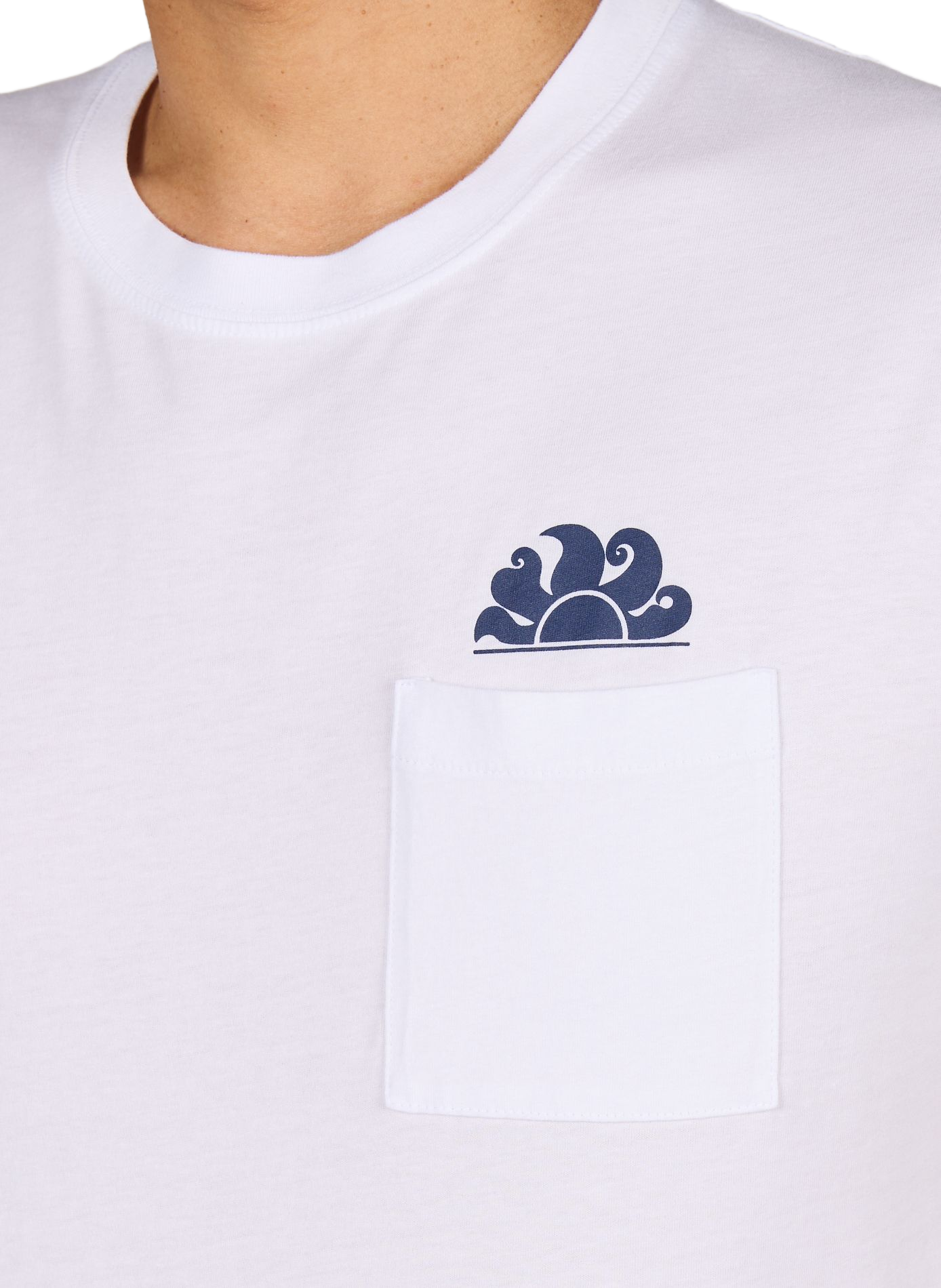 Round neck cotton t-shirt SUNDEK White