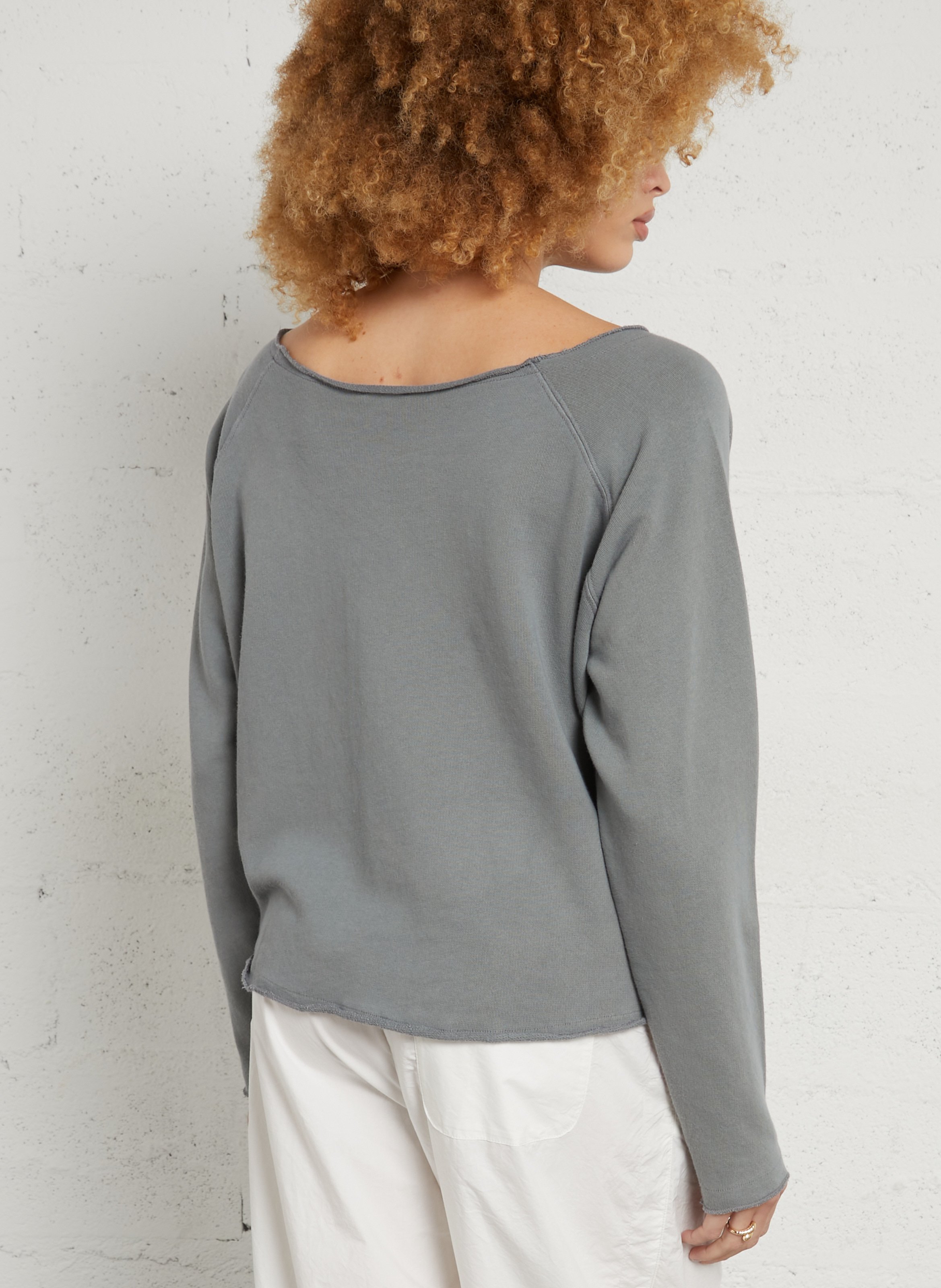 Sweat en coton col bateau vibtown AMERICAN VINTAGE Bleu