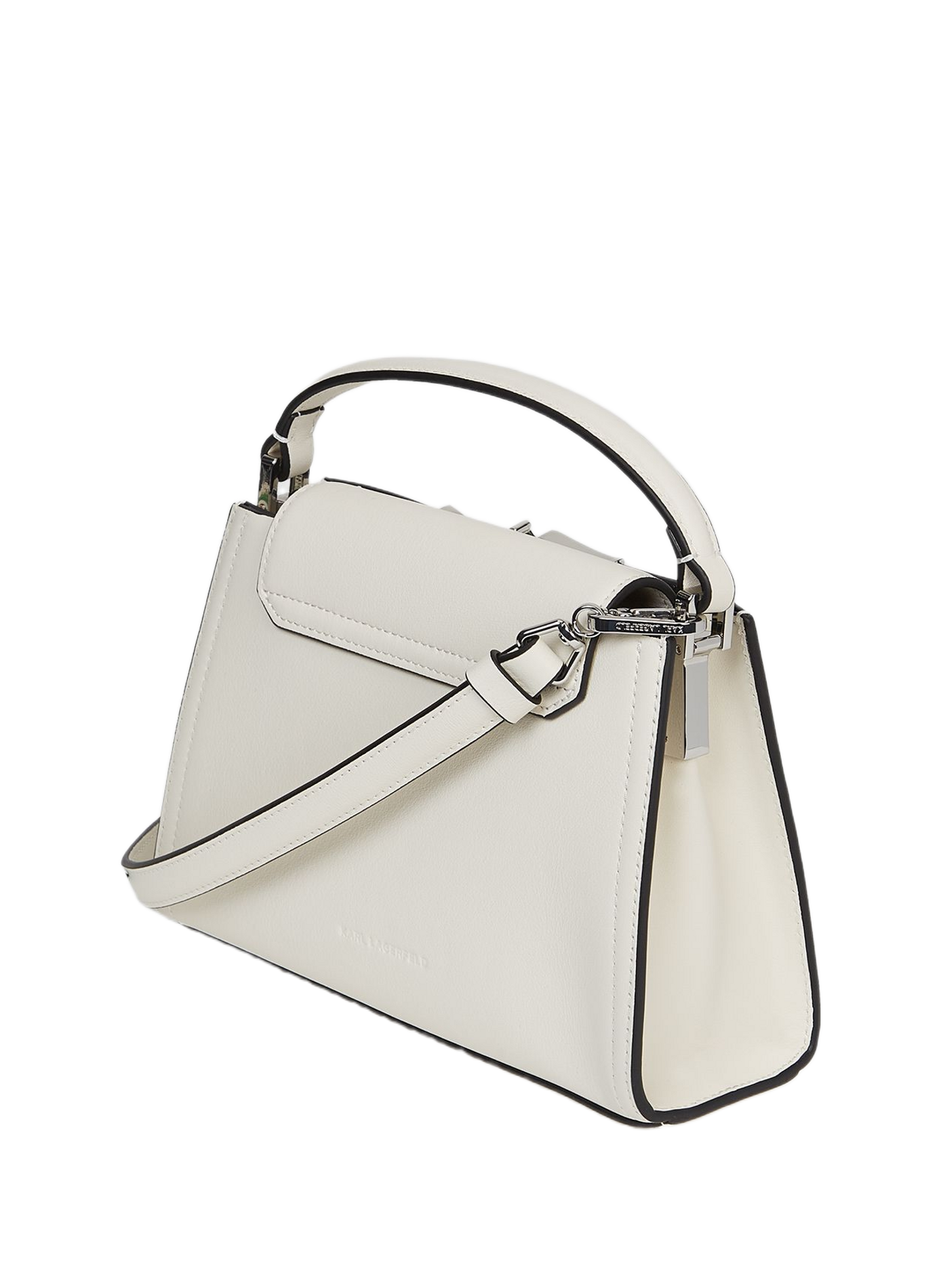 Lederhandtasche K/Signature Mini KARL LAGERFELD Beige