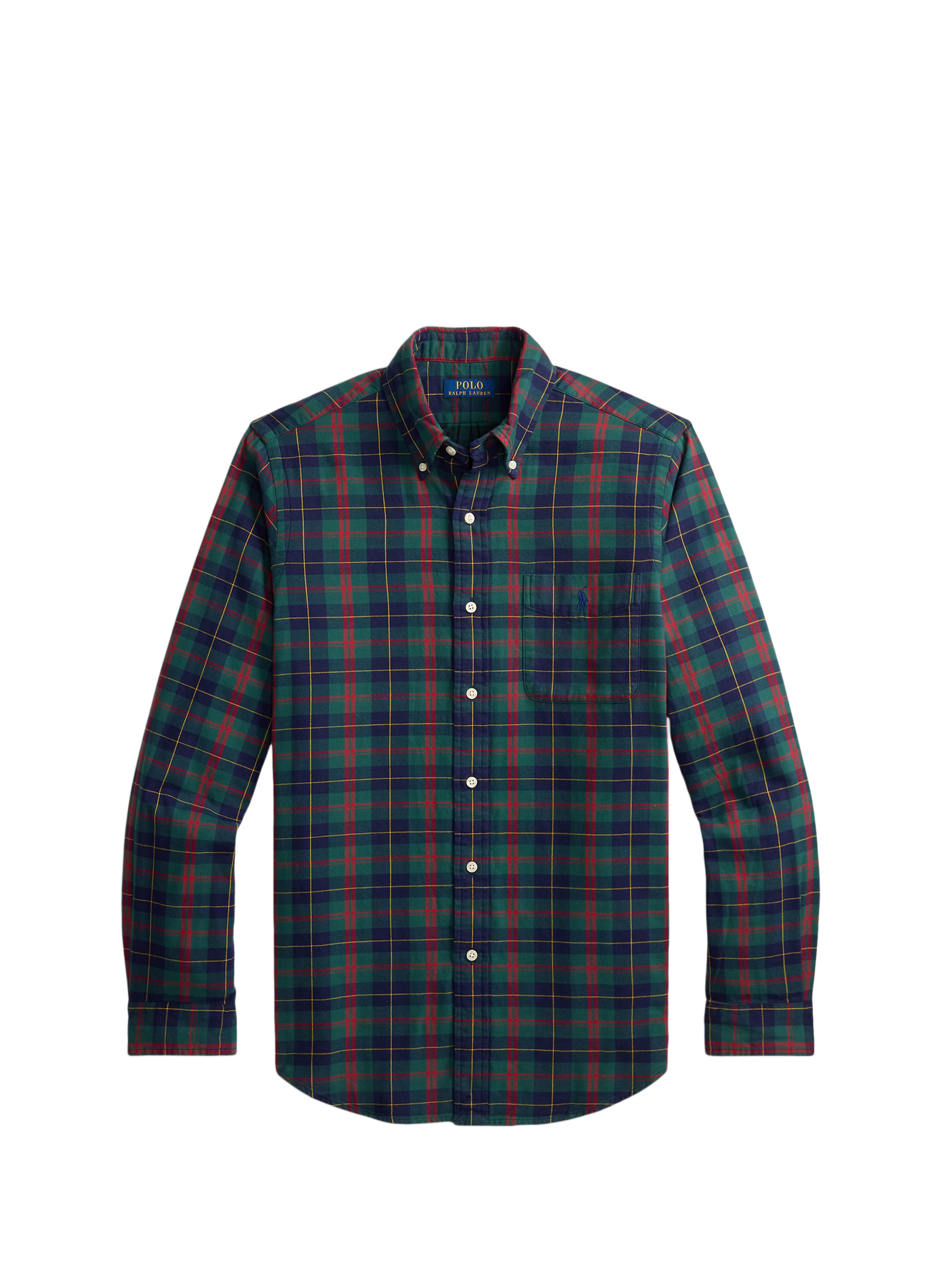 Chemise droite à carreaux en coton POLO RALPH LAUREN Bleu