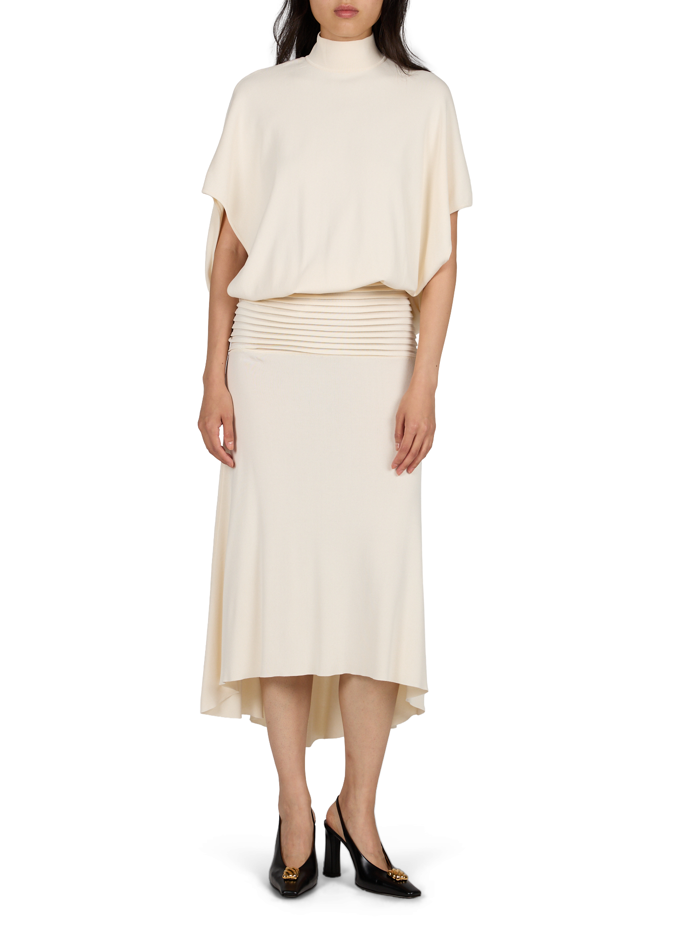 Robe longue à taille froncée ARAKII Blanc
