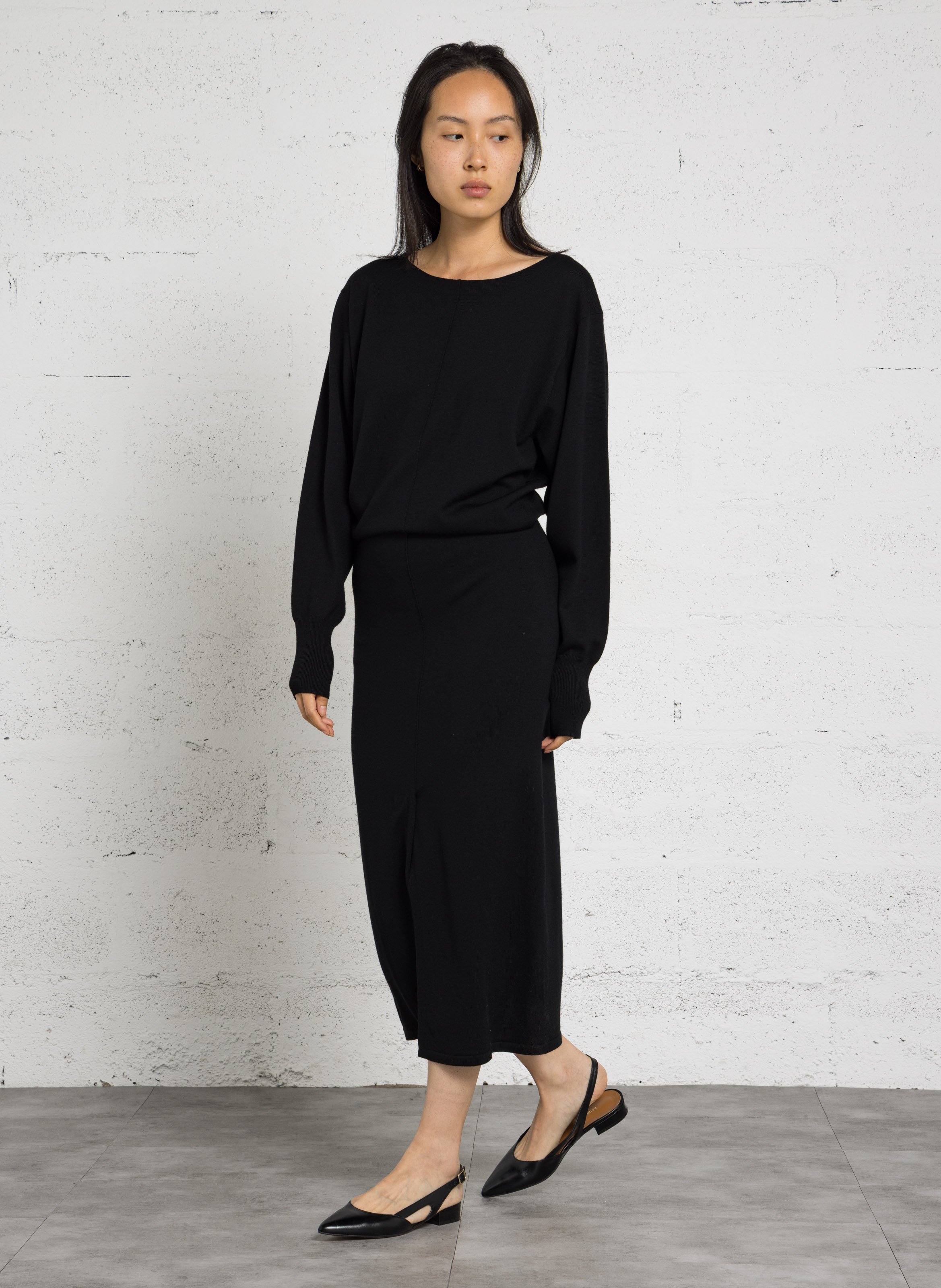Robe longue en laine kathleen SOEUR Noir