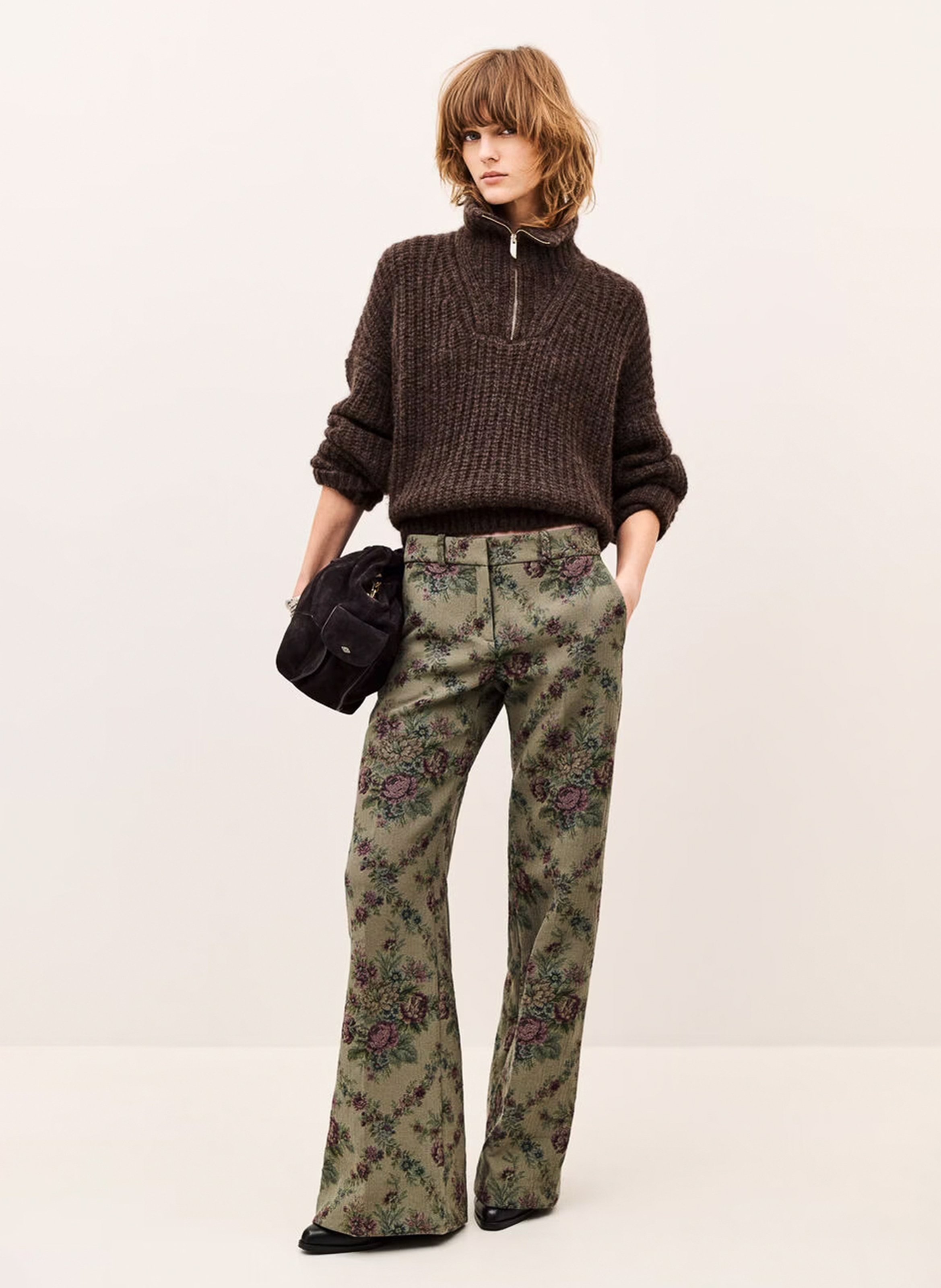 Pantalon large imprimé remea BA&SH Kaki