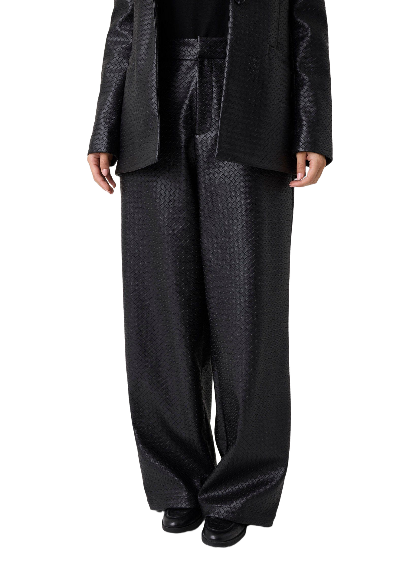Weit geschnittene strukturierte Hose GUESS Schwarz