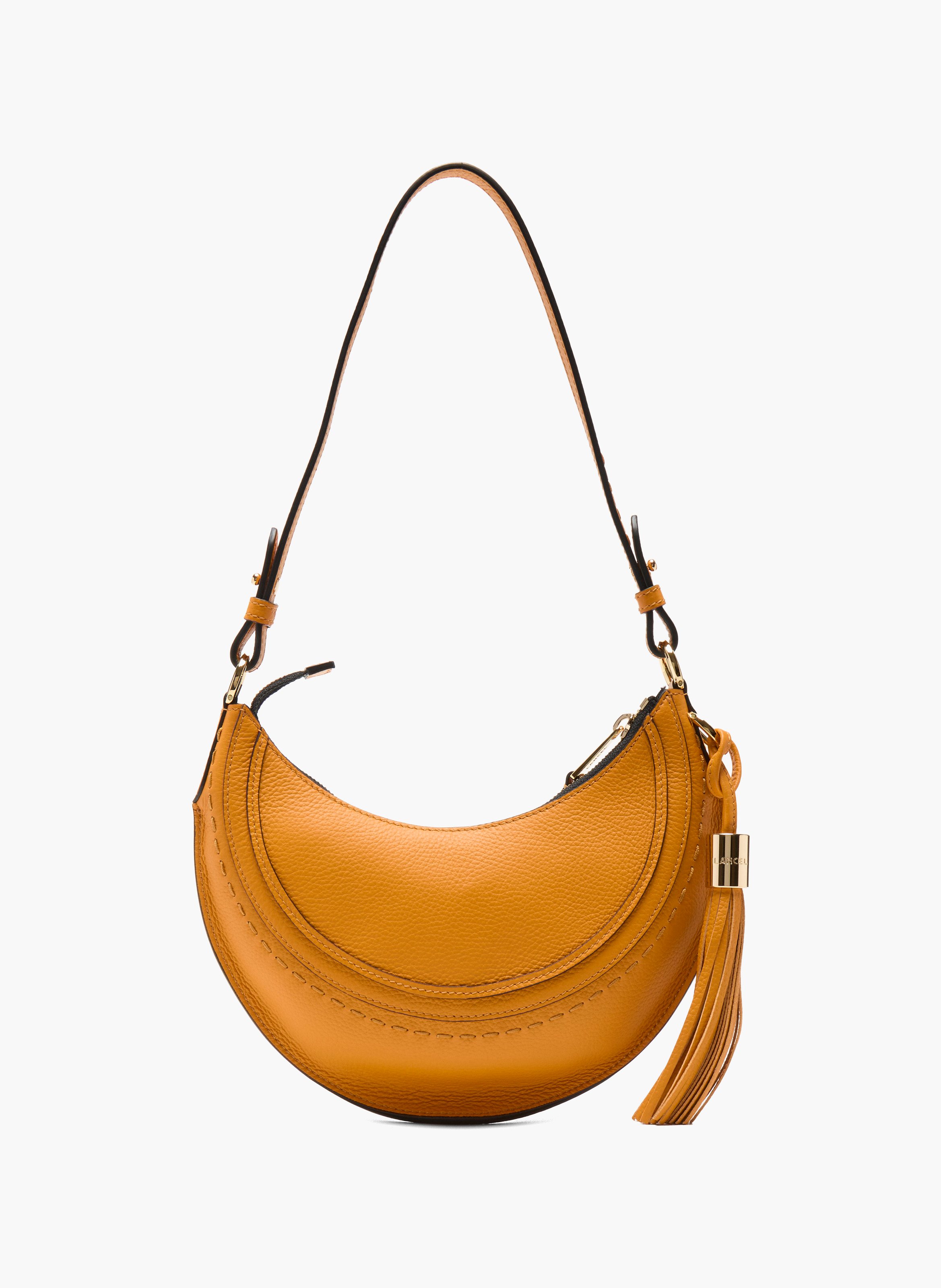 Sac à main bandoulière s en cuir de vachette grainé, orange curcuma. LANCEL Orange