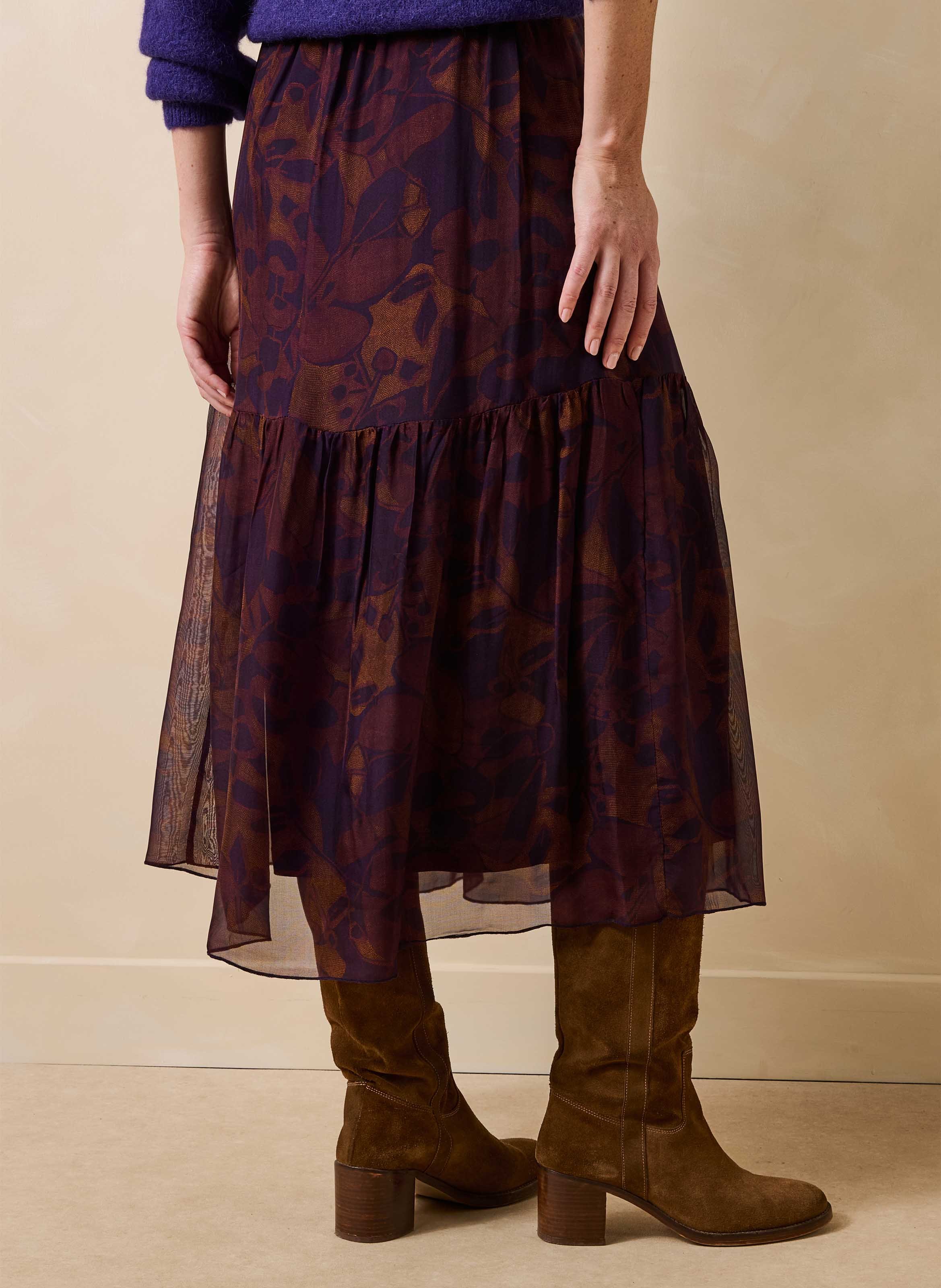 Uitlopende midi-rok met print LA FEE MARABOUTEE Veelkleurig