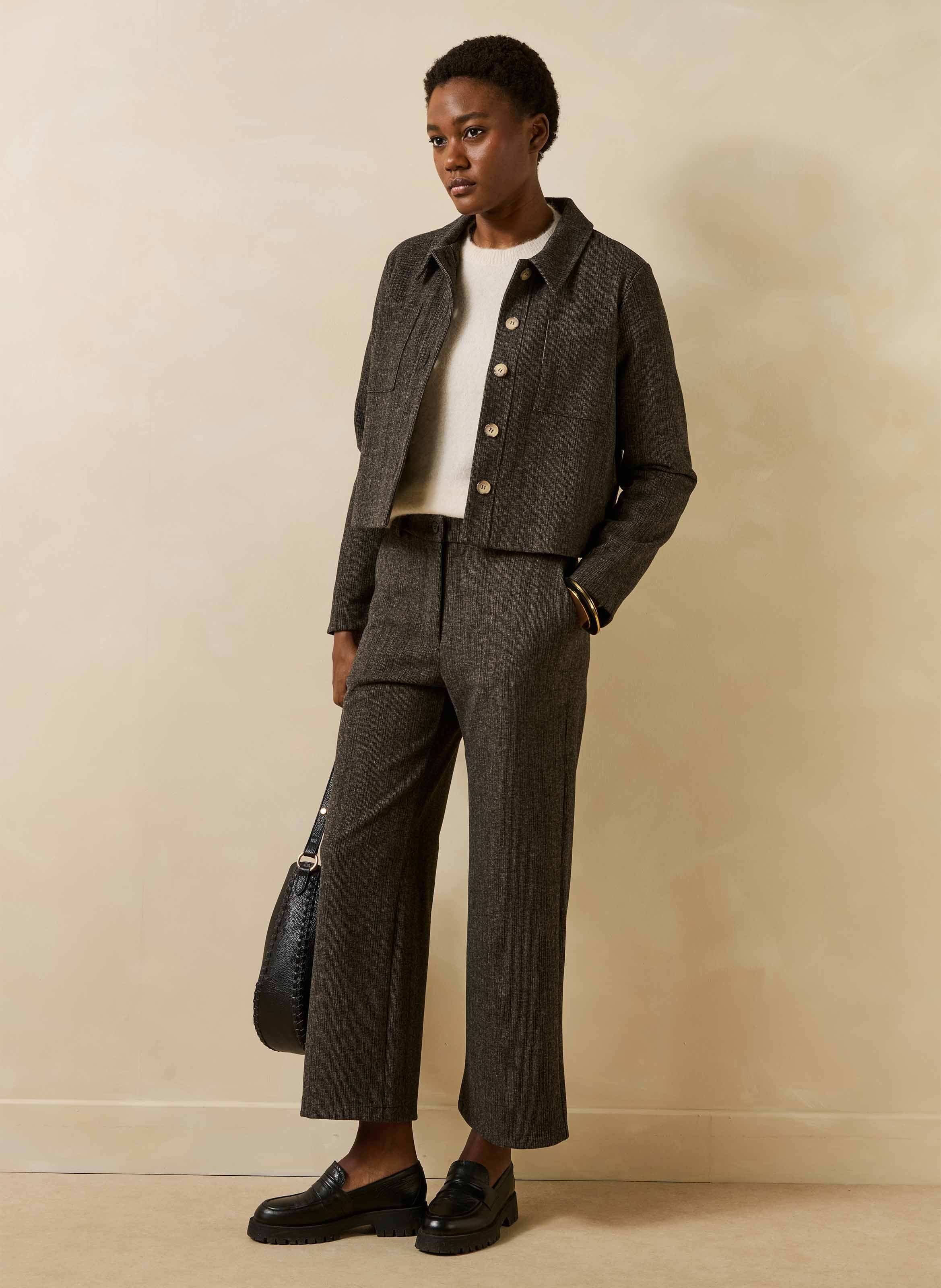 Kort jasje met fluweellook LA FEE MARABOUTEE Bruin
