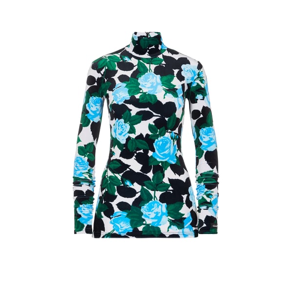 Top manches longues à motif fleuri