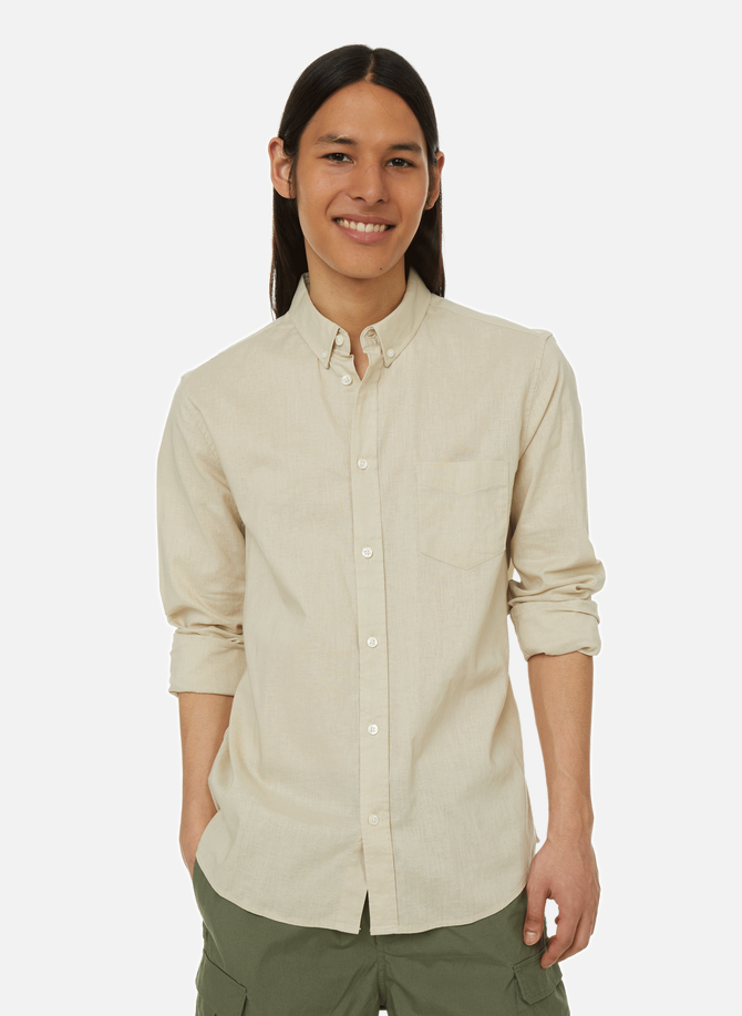 Cotton and linen-blend shirt SAMSOE SAMSOE