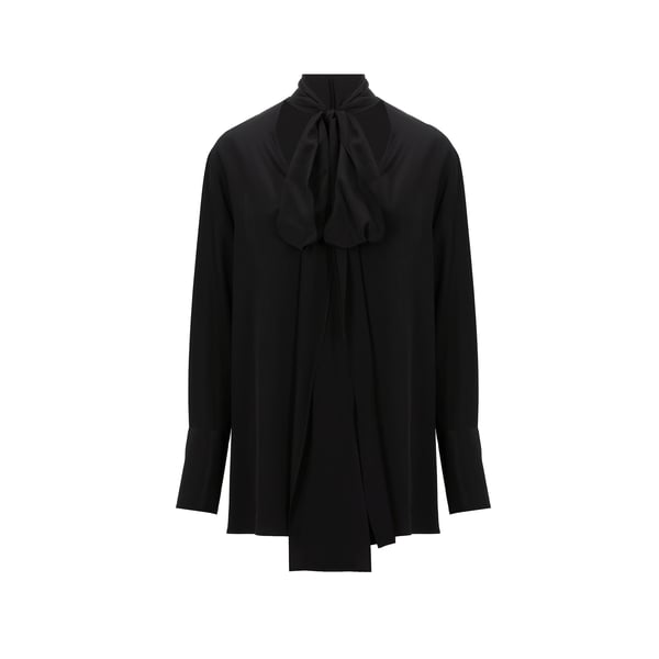 Givenchy Deep-v Tunic Top With Scarf Collar In Black