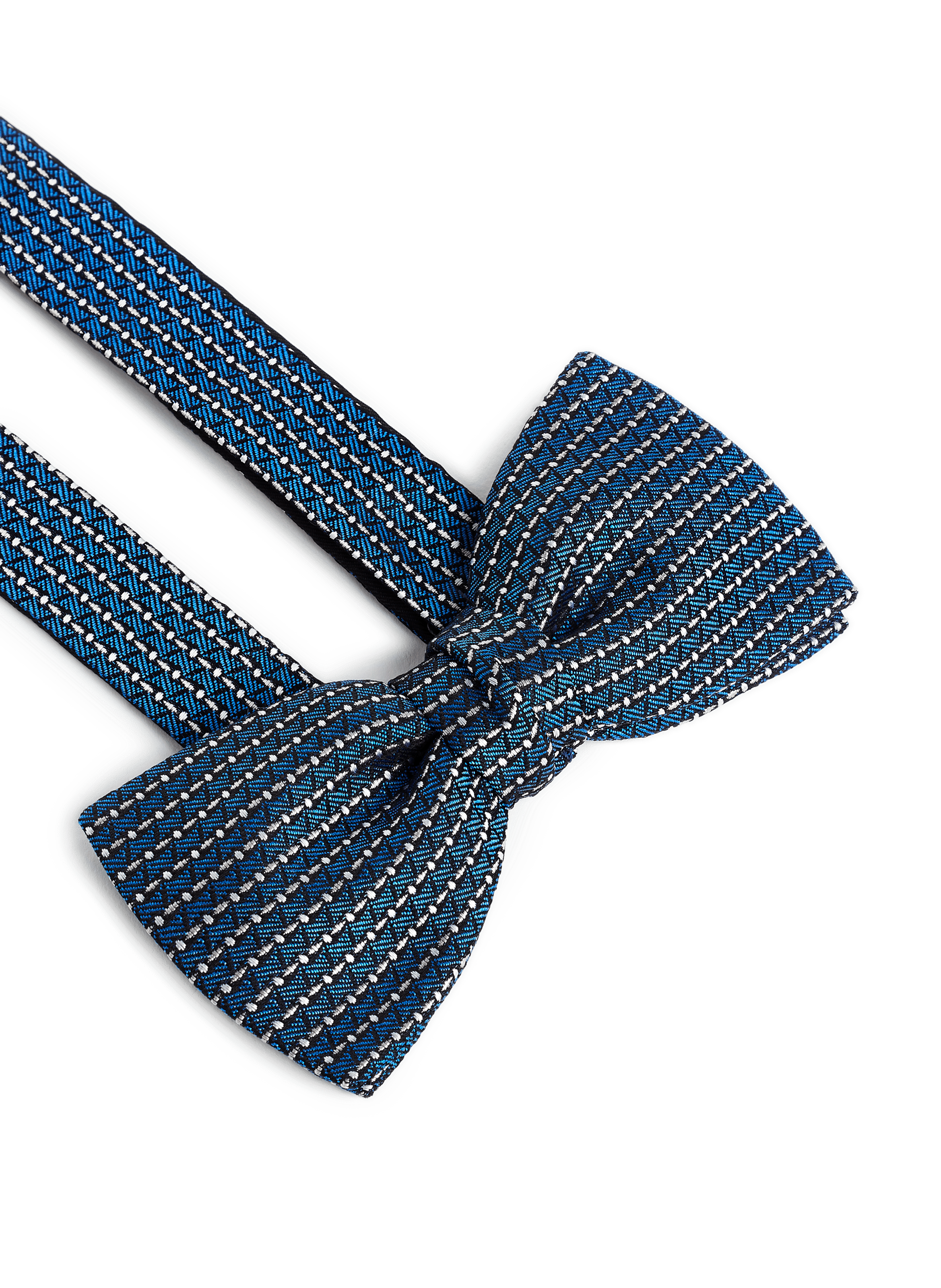 Printed silk bow tie Blue