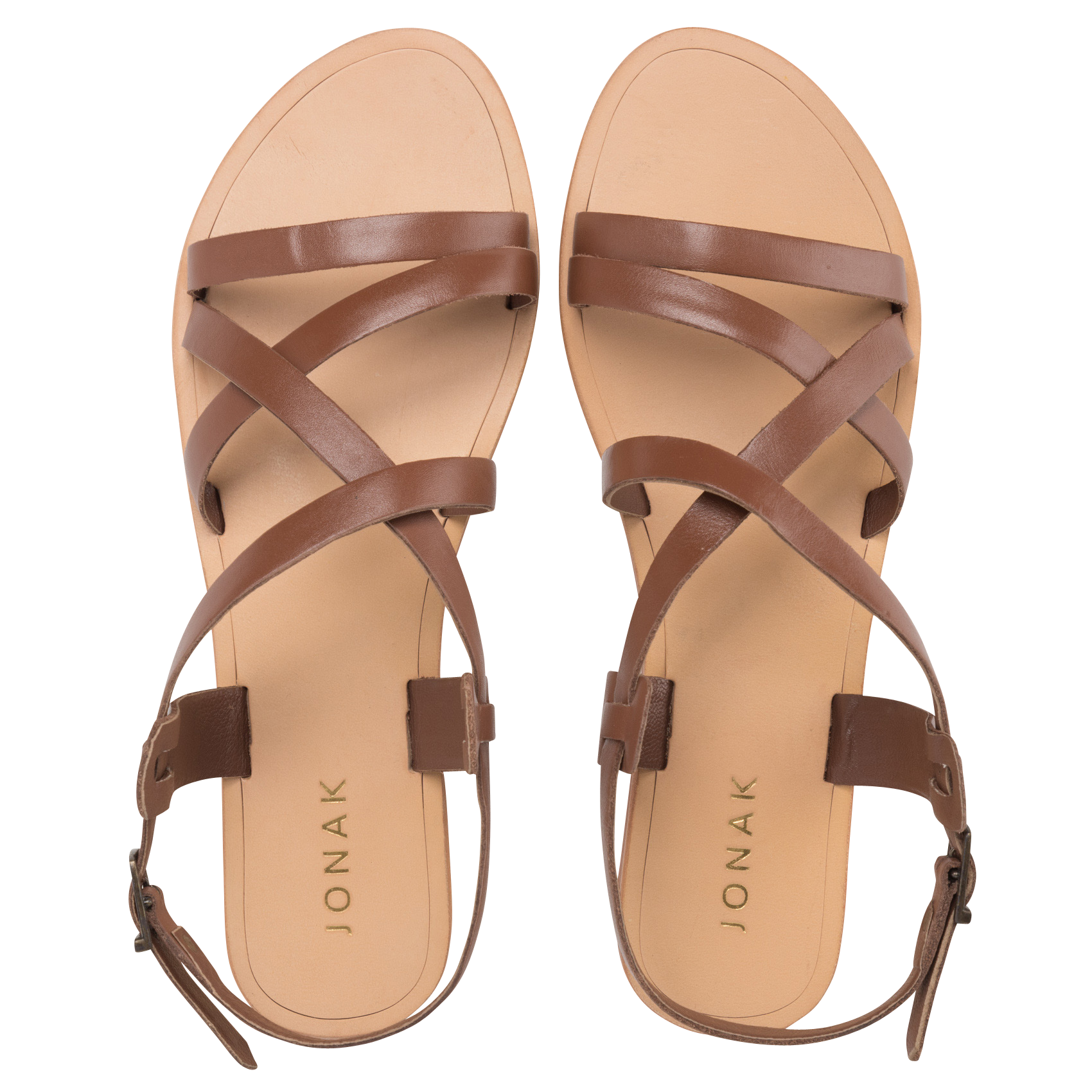 Sandales à brides croisées en cuir de vachette wischia Marron