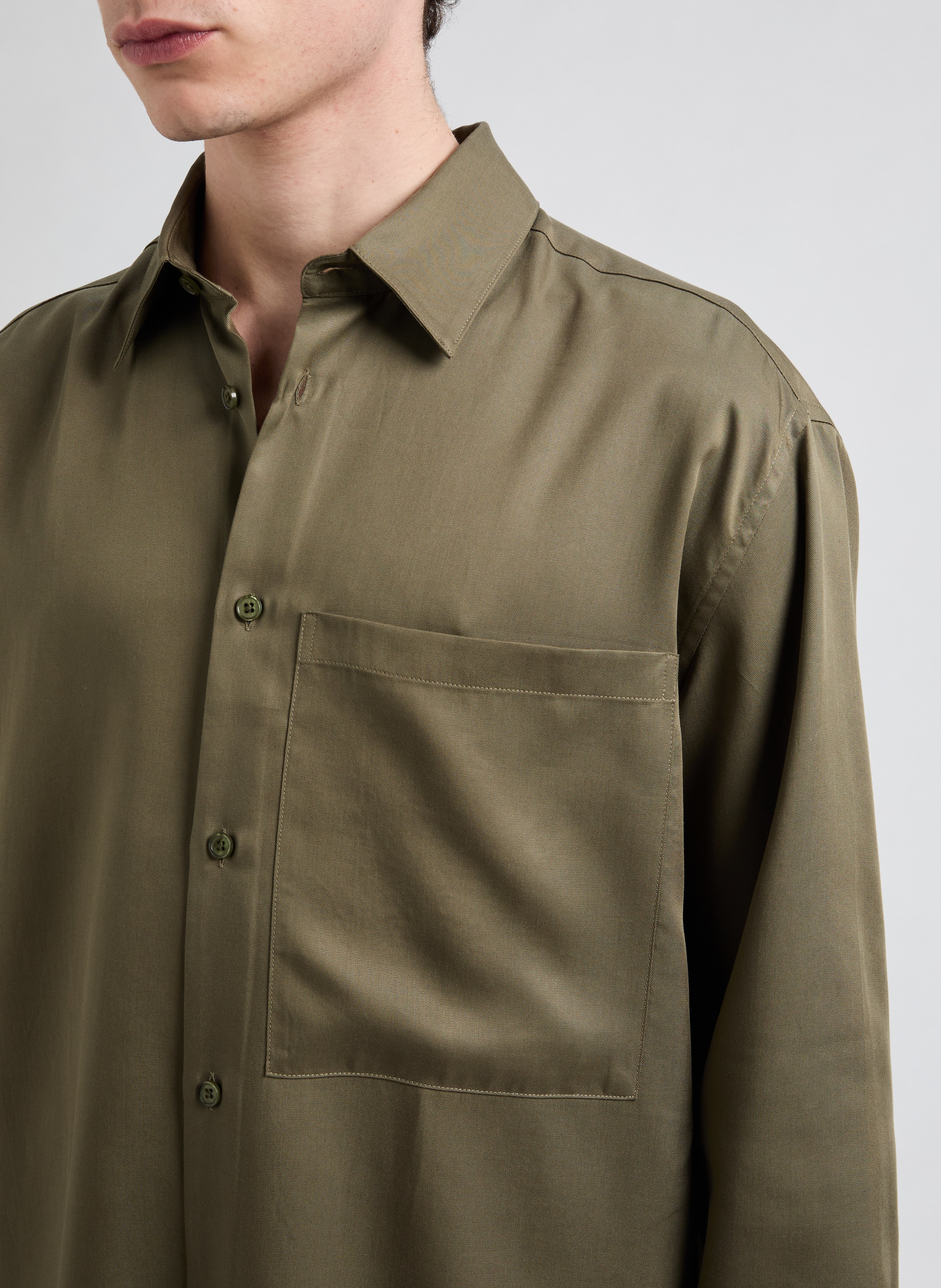 Chemise Fluid en coton satiné SAISON 1865 Kaki