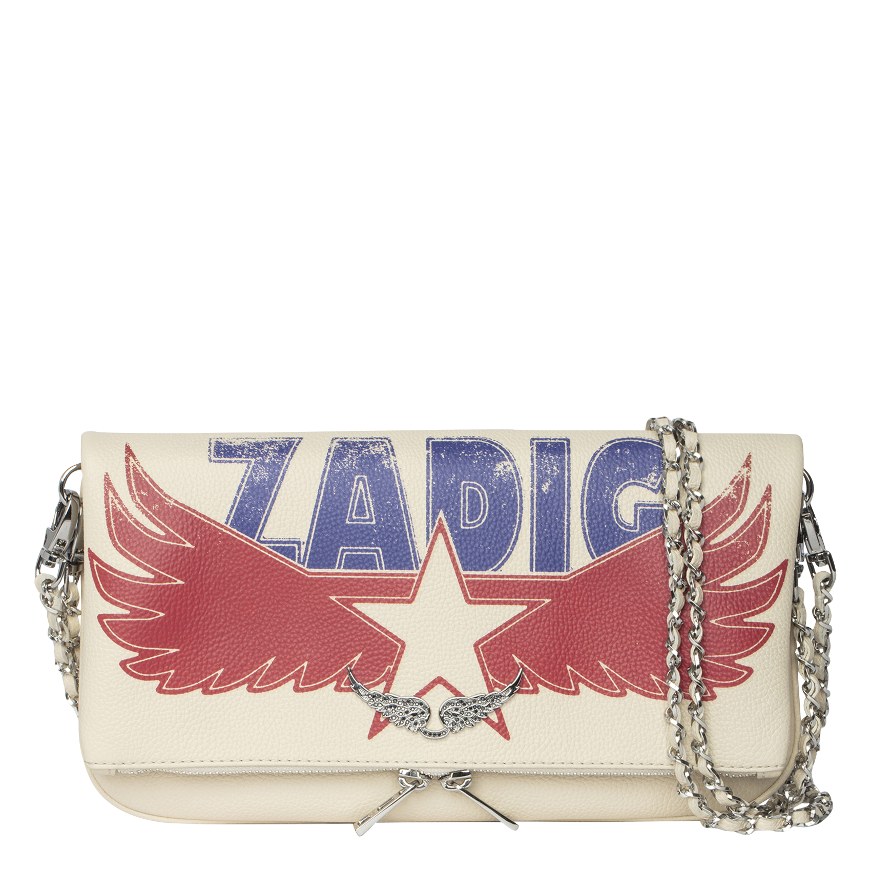 Pochette en cuir rock ZADIG&VOLTAIRE Blanc