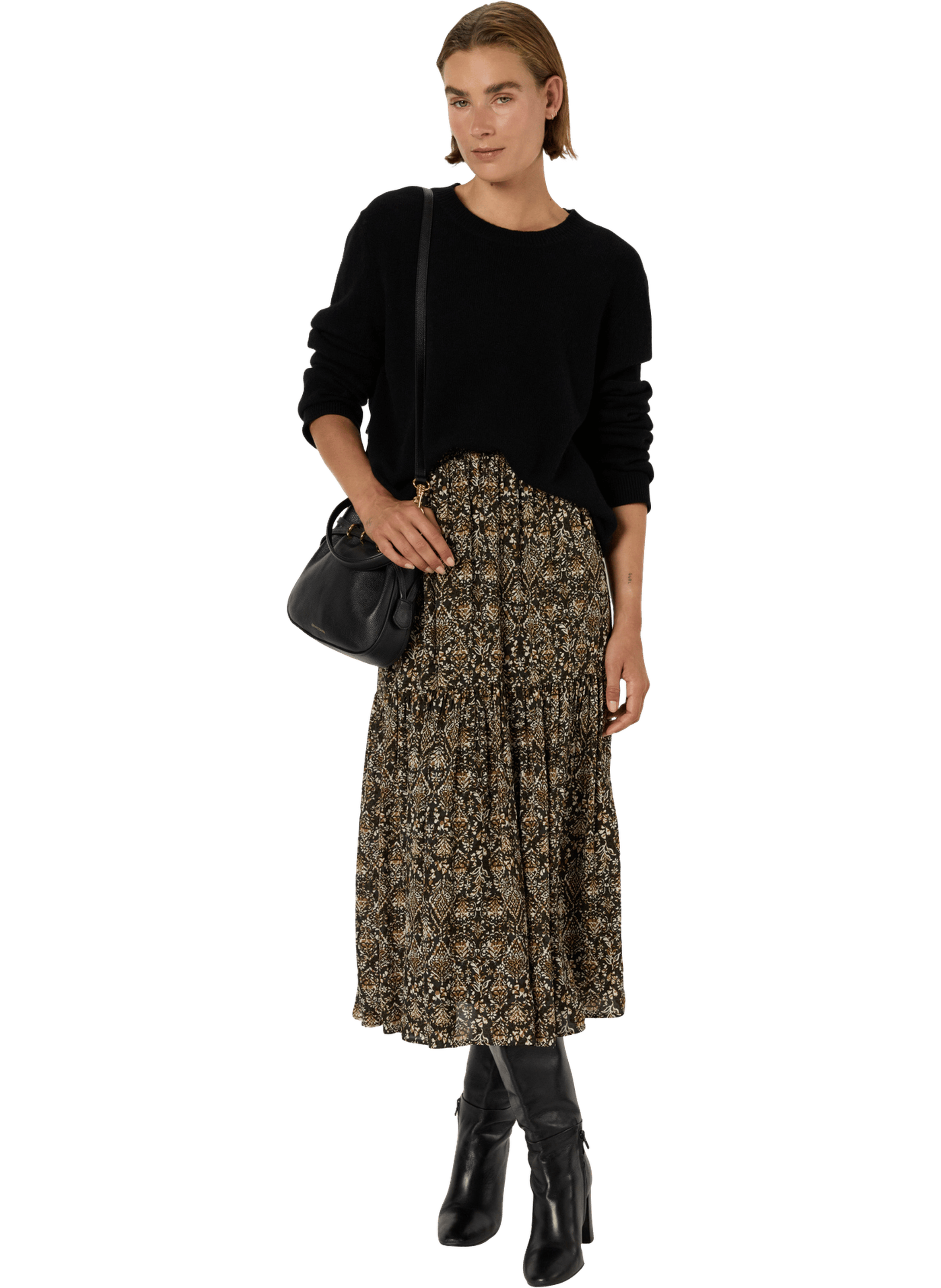 Jupe évasée imprimée - billie GERARD DAREL Kaki