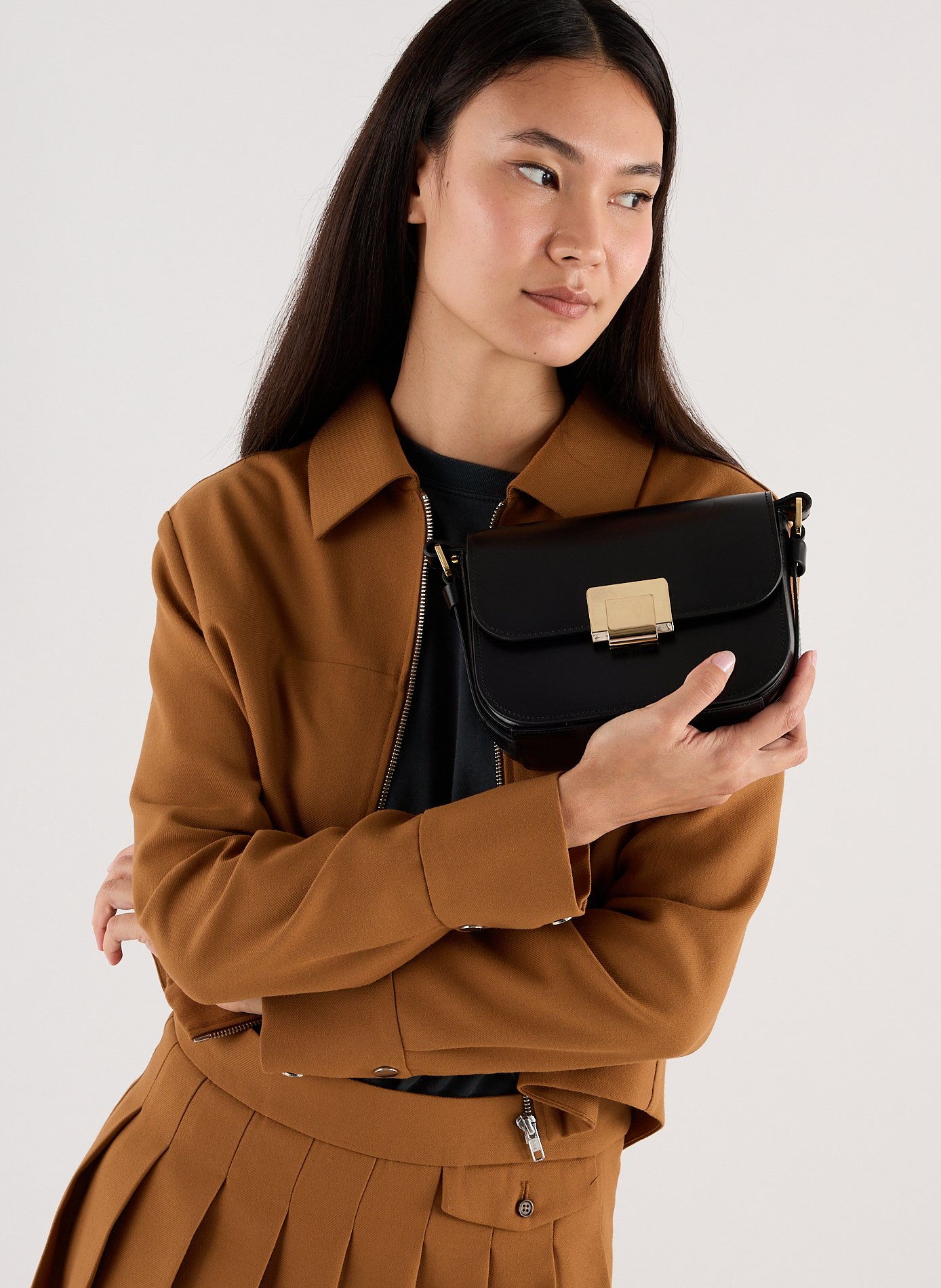 Sac bandoulière en cuir SAISON 1865 Noir