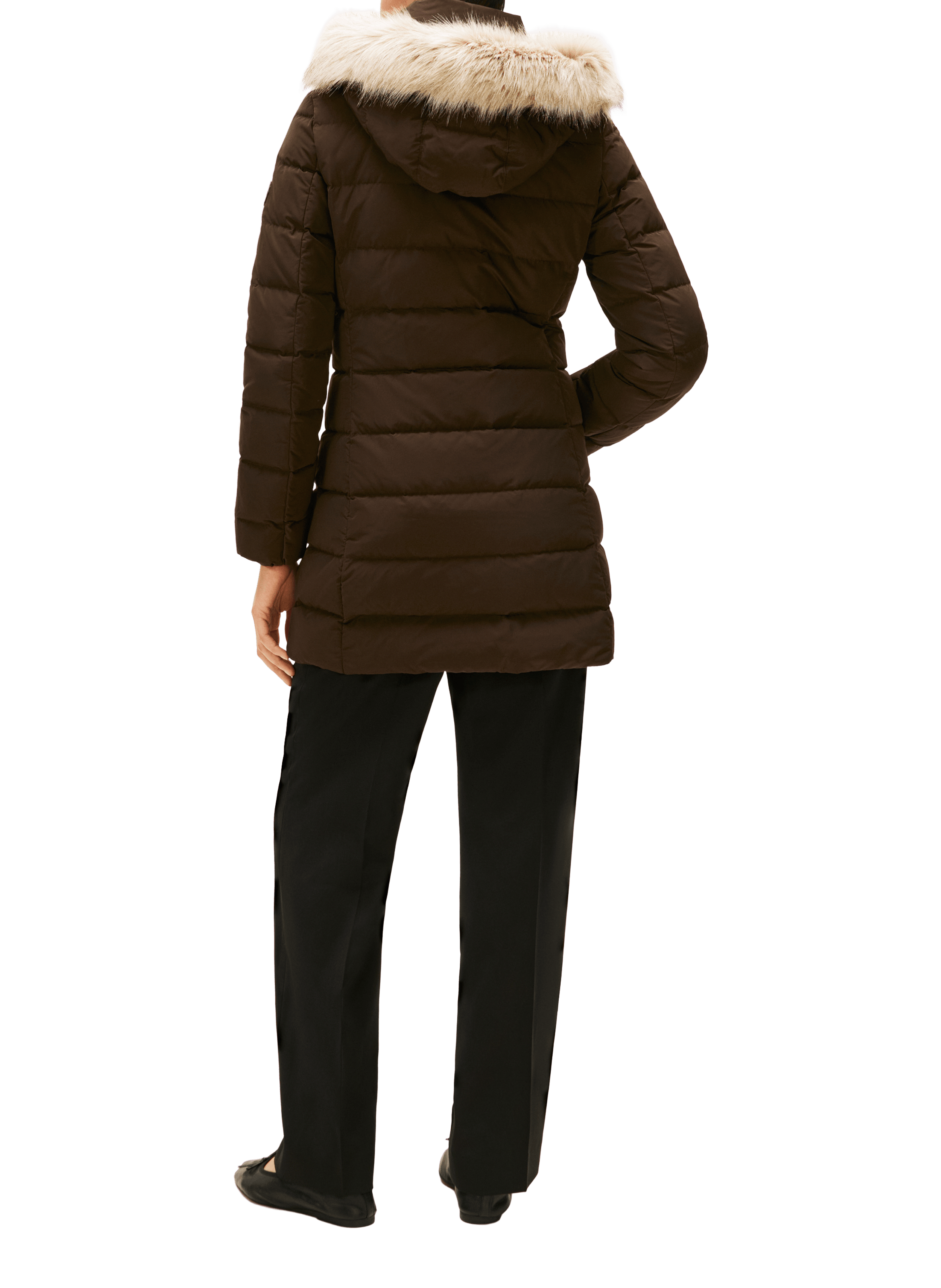 Hooded puffer jacket in faux fur TOMMY HILFIGER Multicolour