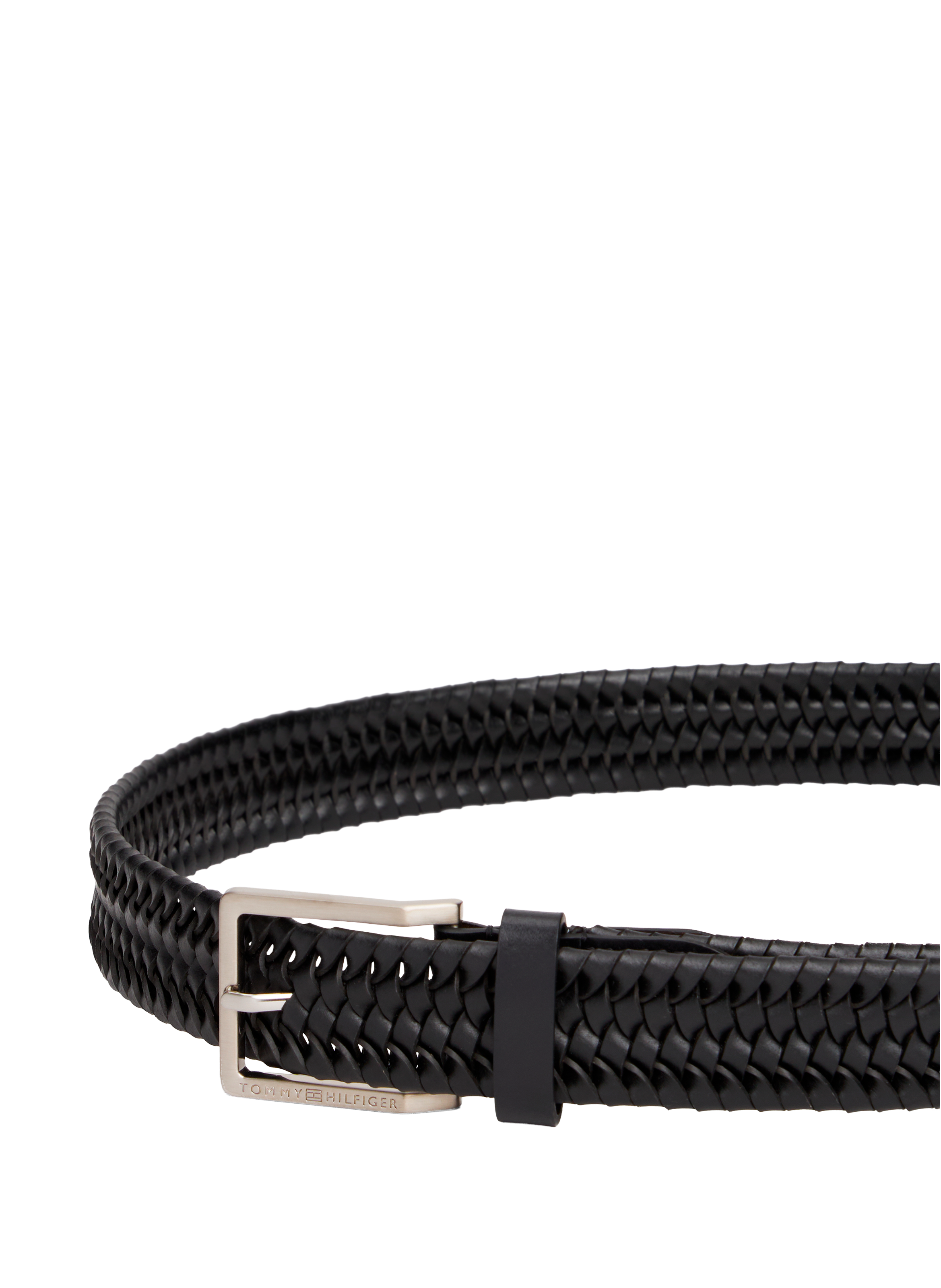 Braided leather belt TOMMY HILFIGER Black