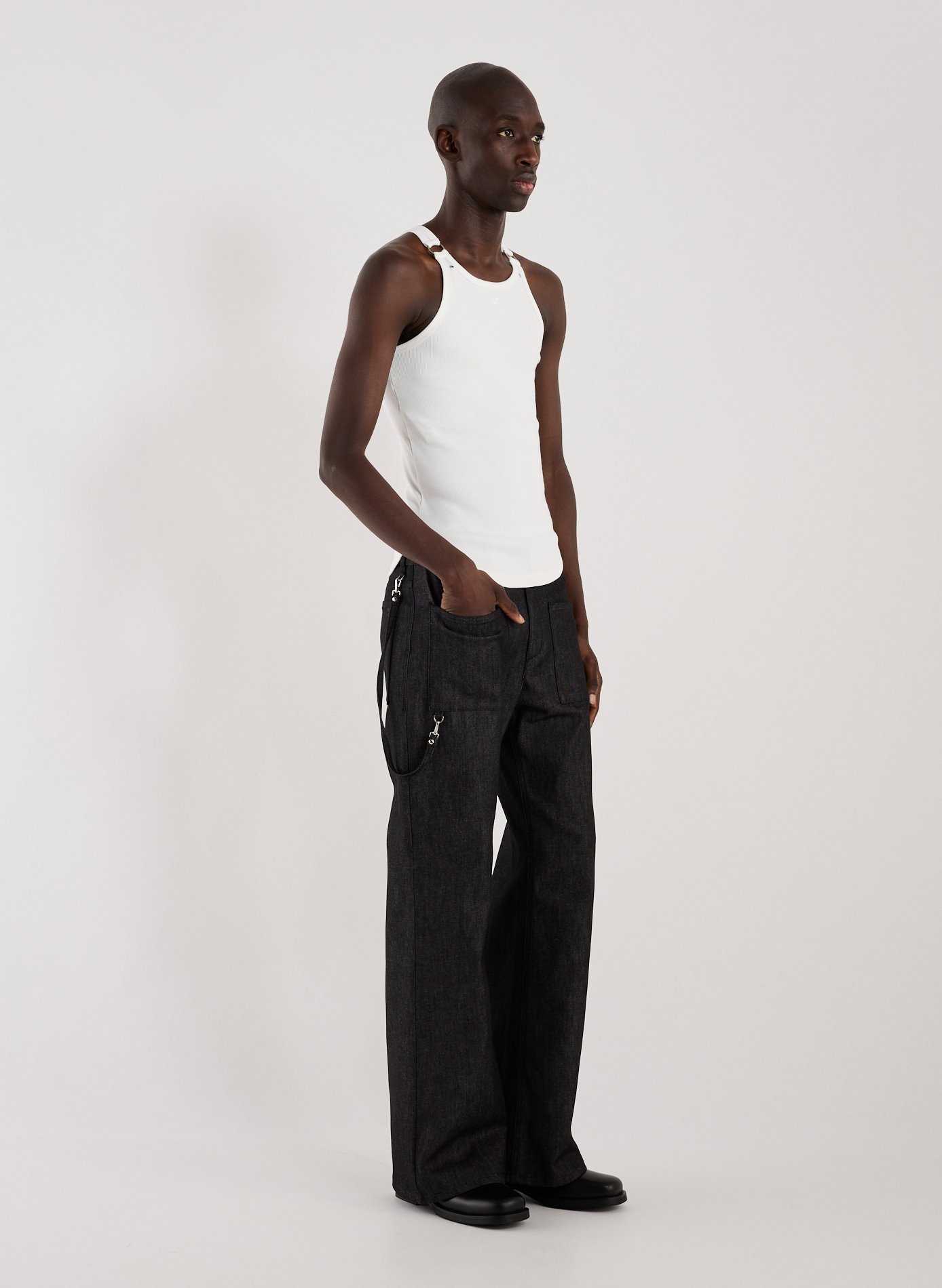 Ribbed Cotton tank top COURRÈGES White