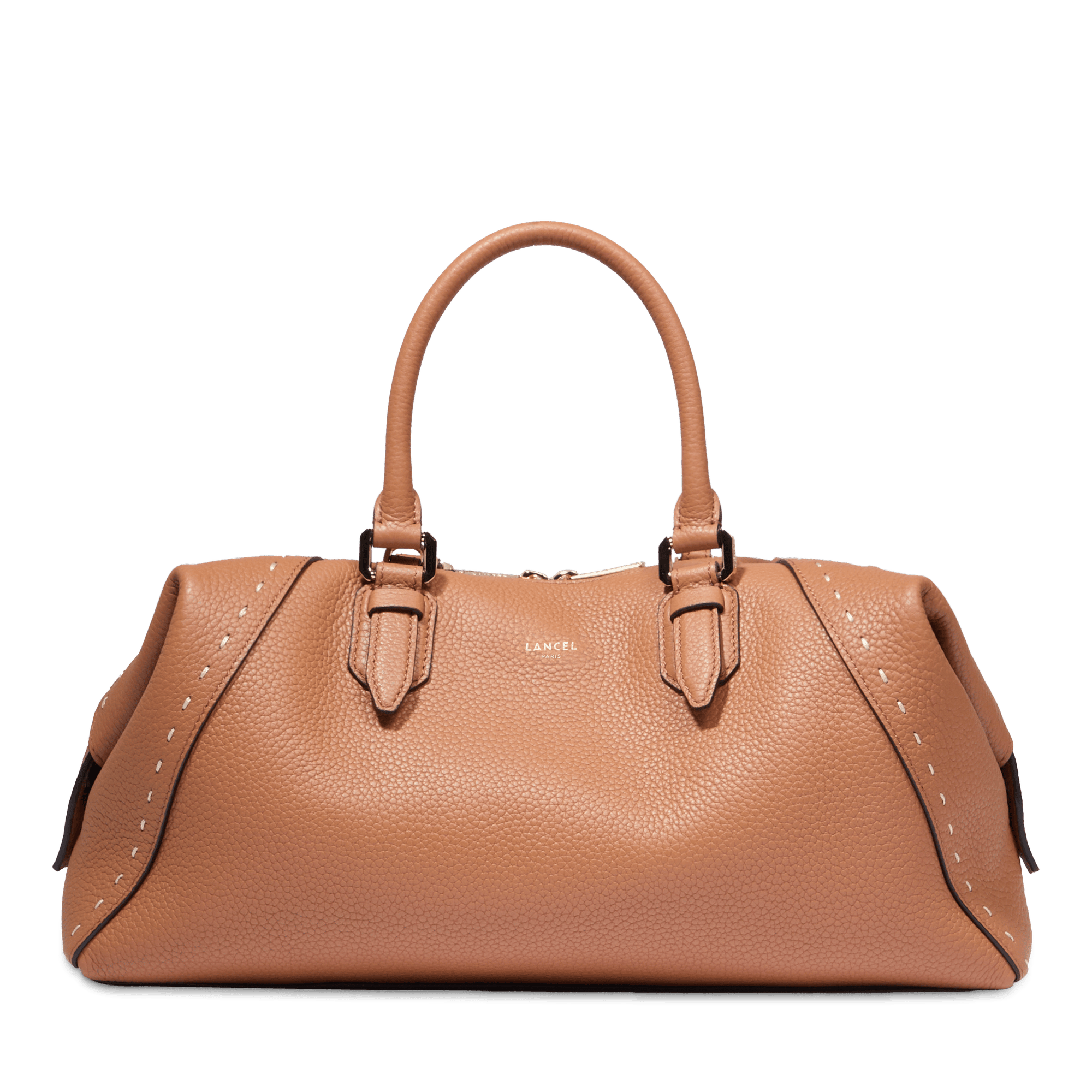 Sac boston zippé charlie de lancel en cuir LANCEL Marron