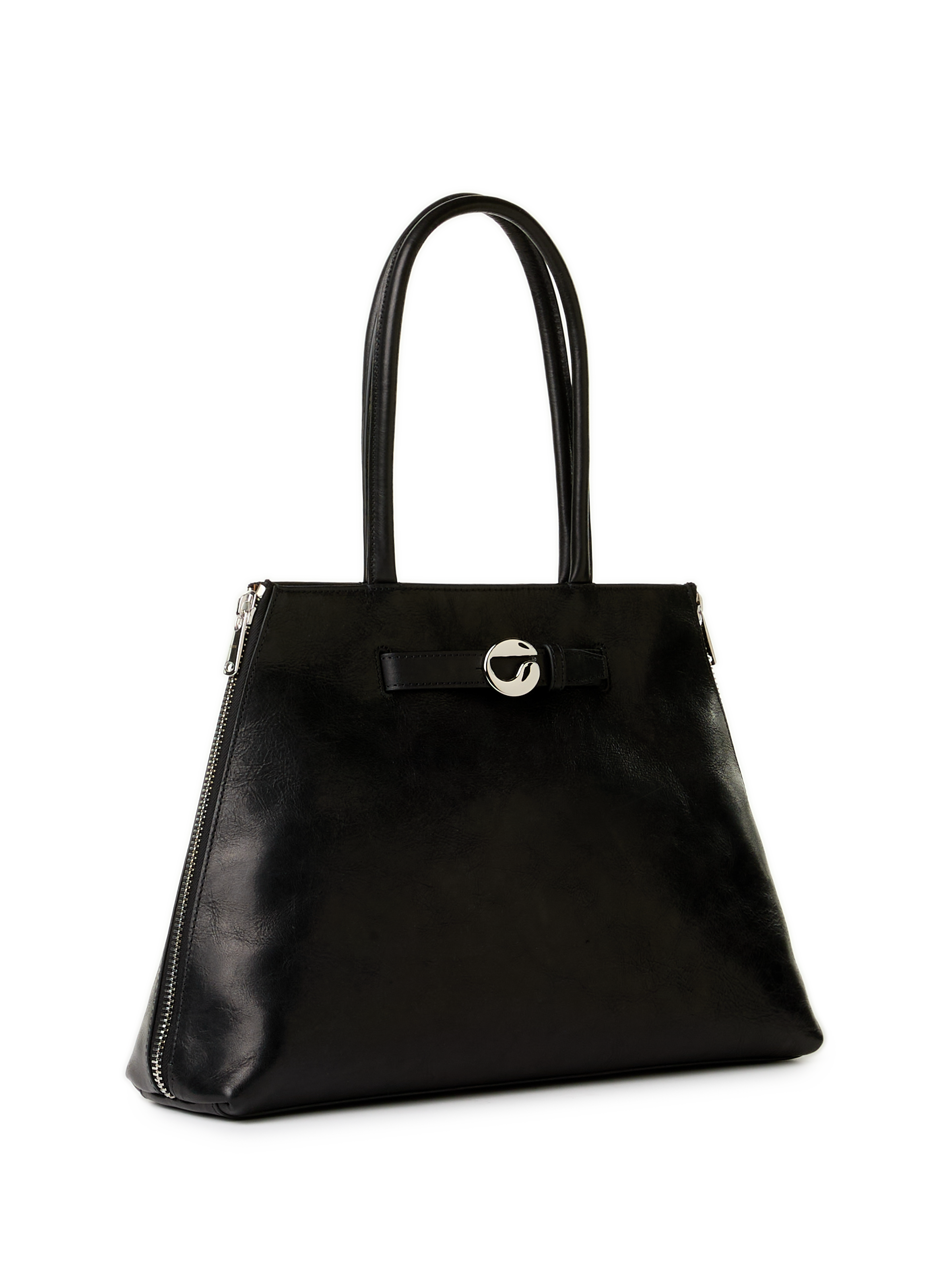 Leather baguette bag COPERNI Black