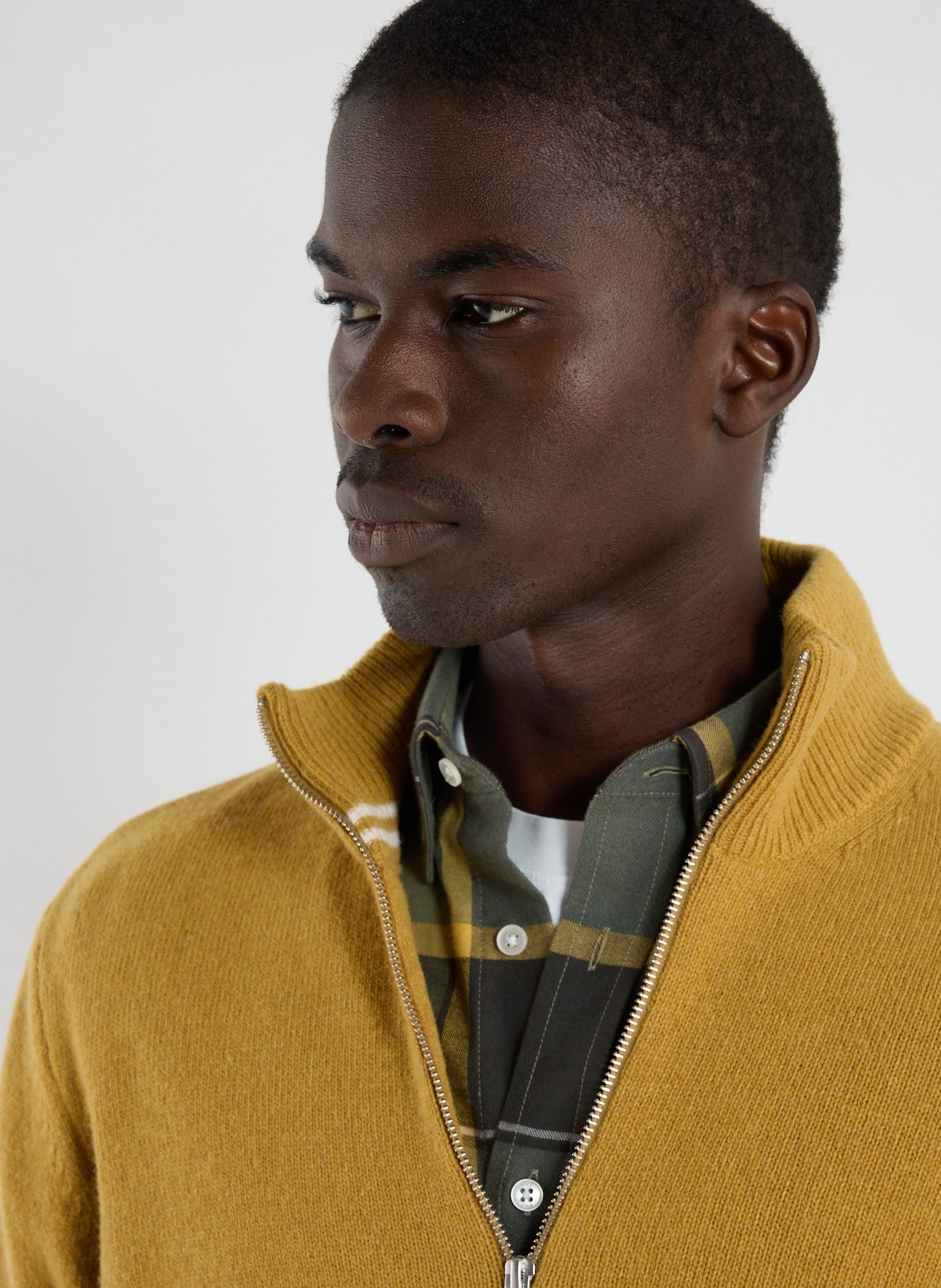 Pull col zippé en laine AIGLE Beige